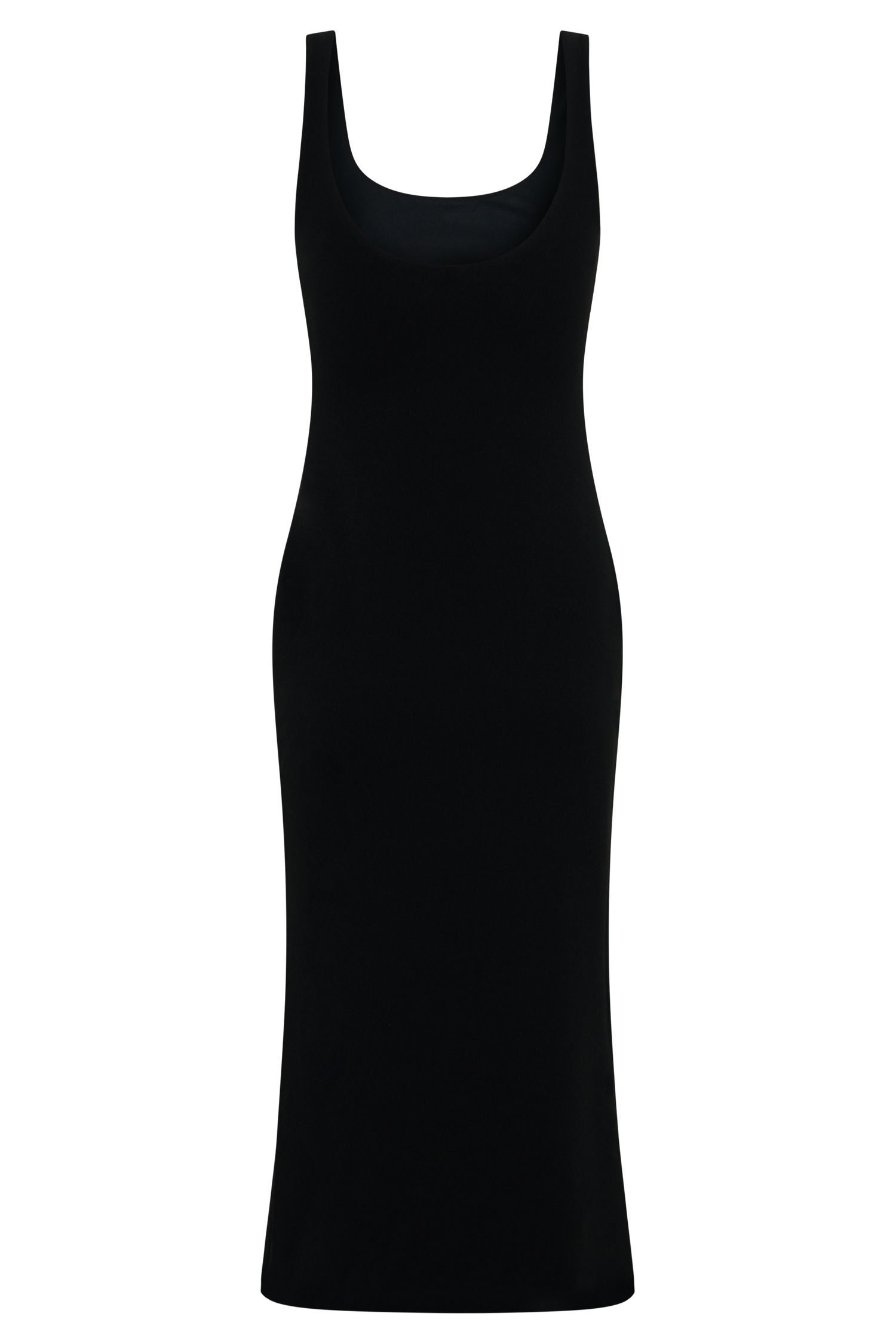 Allyra Scoop Stretch Crepe Midi Dress - Black #8
