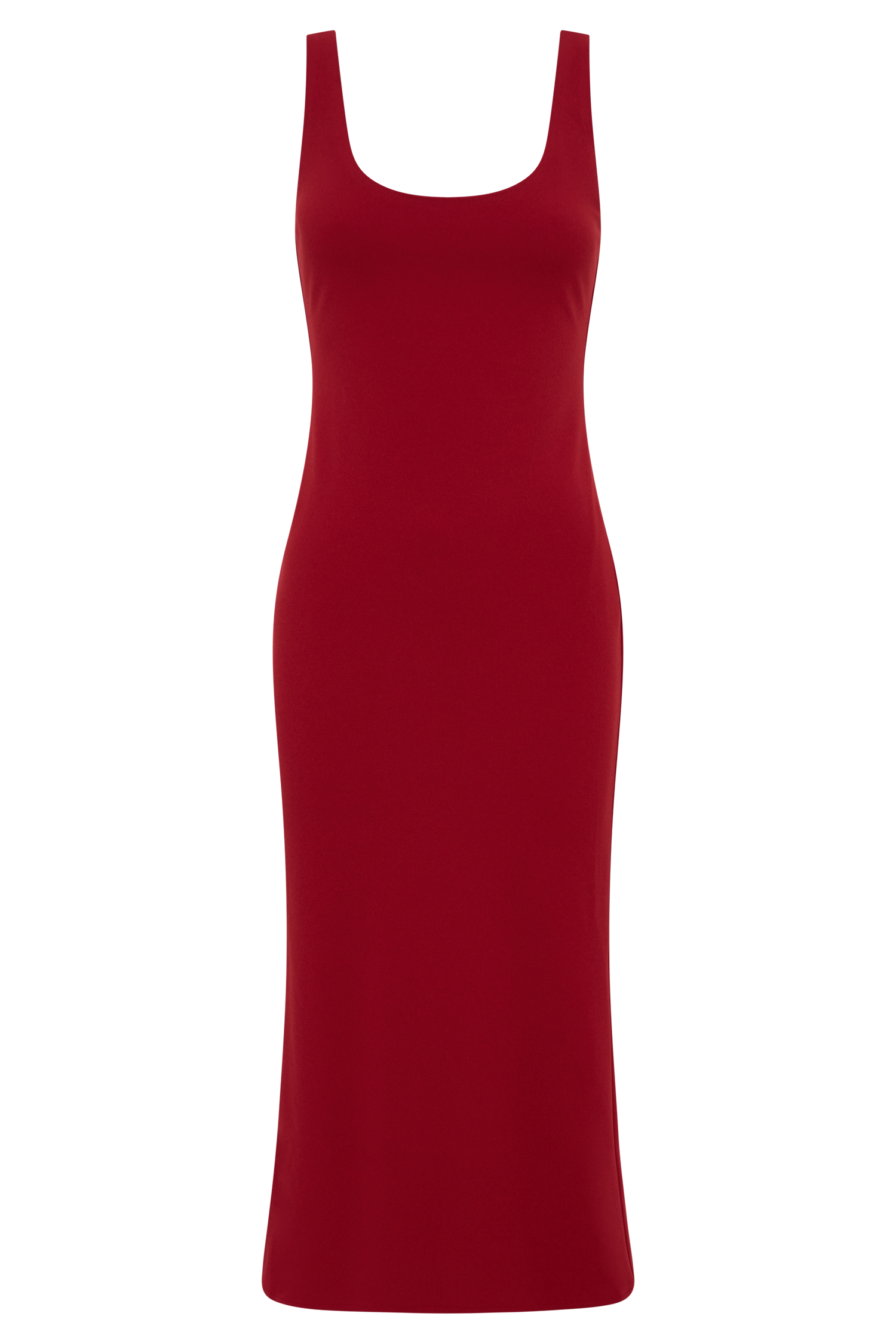Allyra Scoop Stretch Crepe Midi Dress - Red #10
