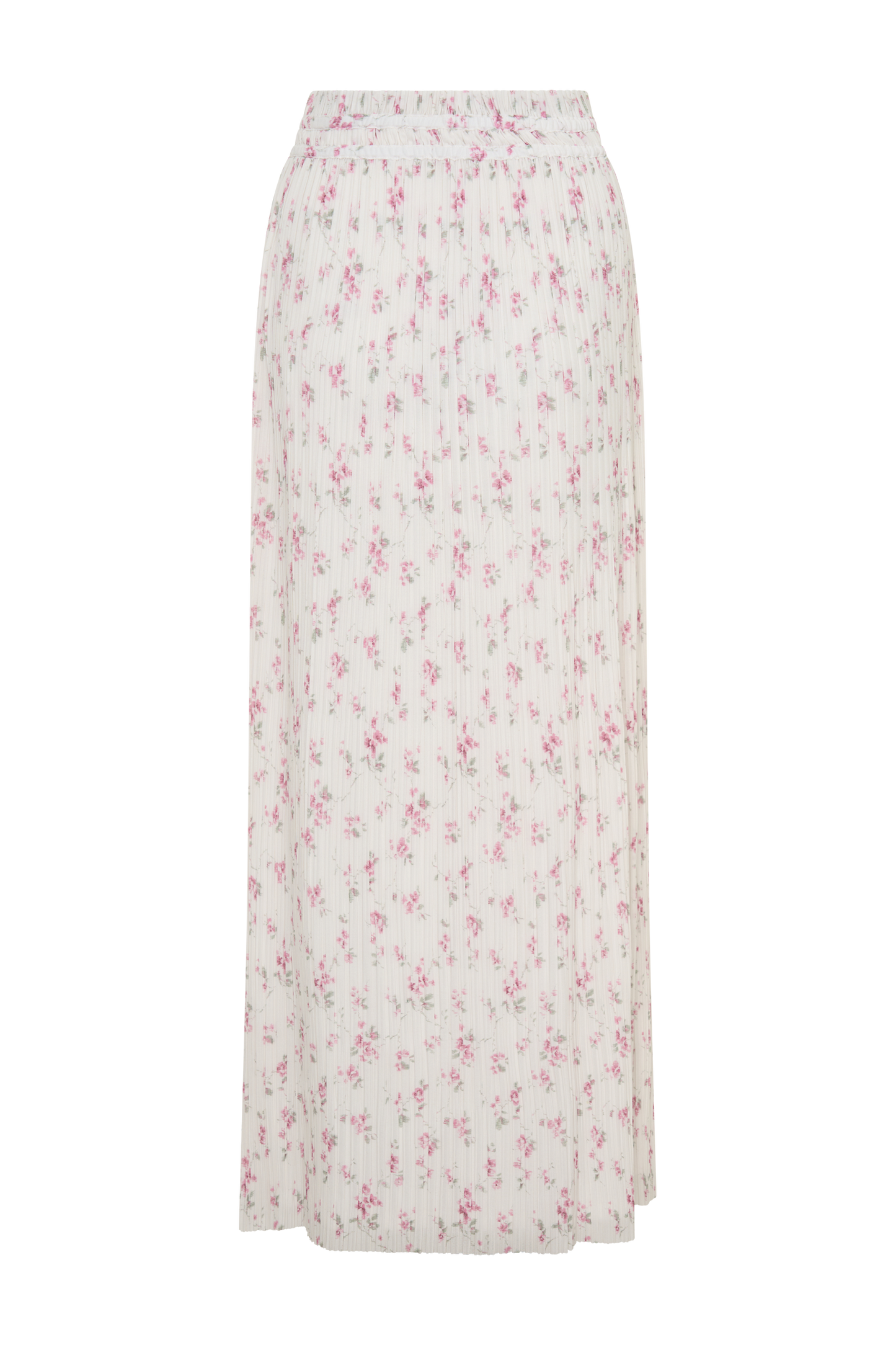 Amaris Gathered Plisse Maxi Skirt - Floral Ditsy Print