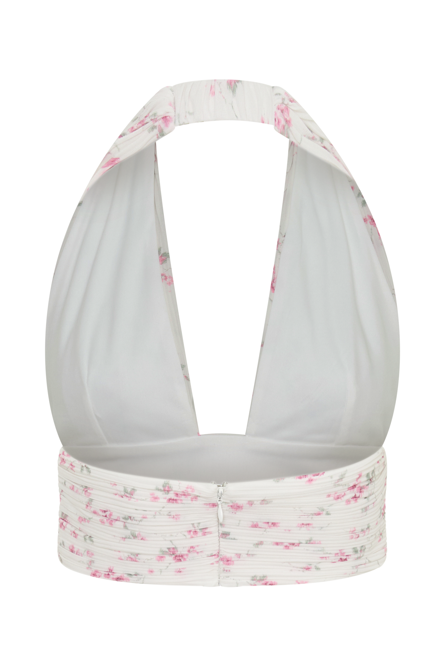 Amaris Sleeveless Plisse Halter Top - Floral Ditsy Print #8