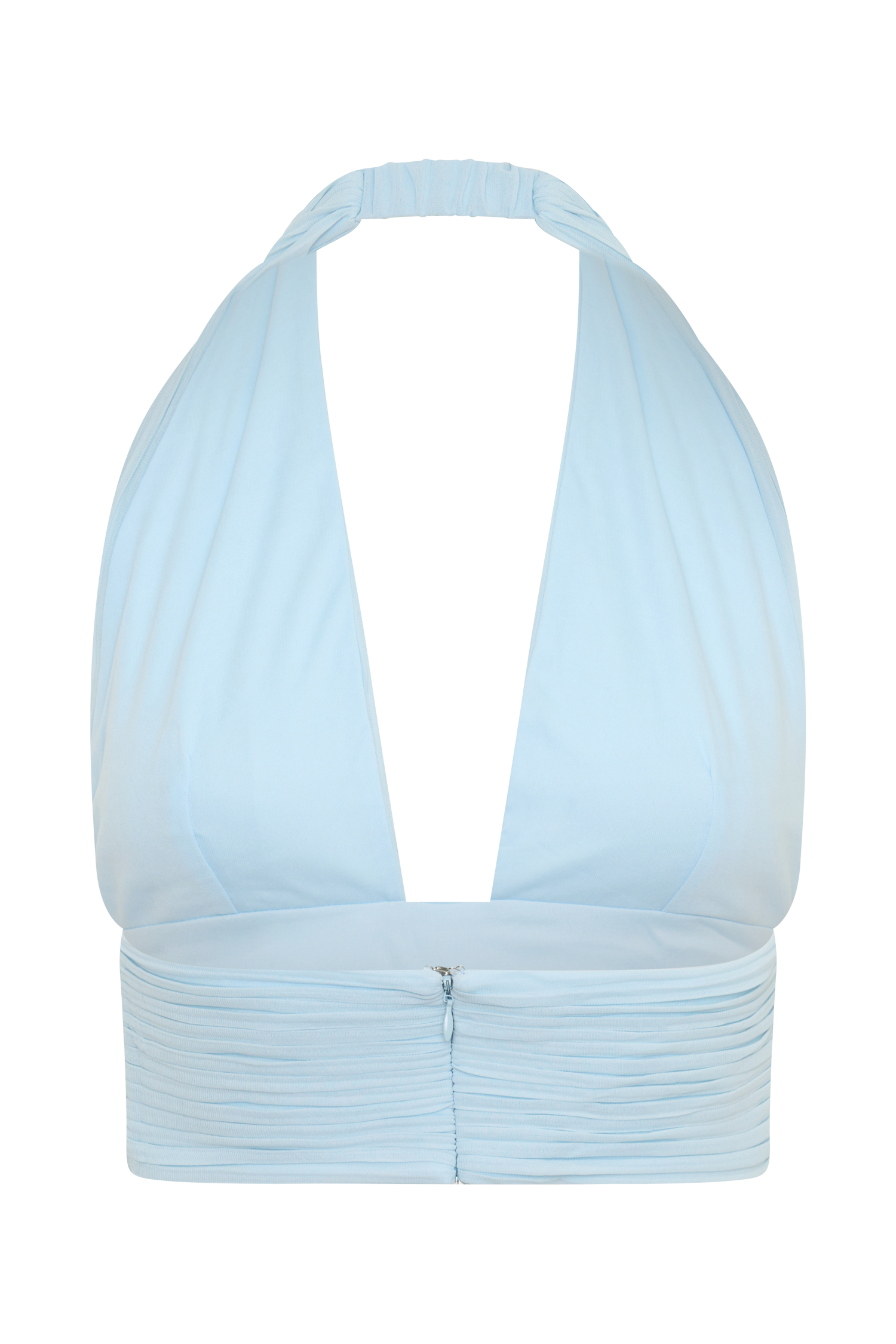 Amaris Sleeveless Plisse Halter Top - Pale Blue #10