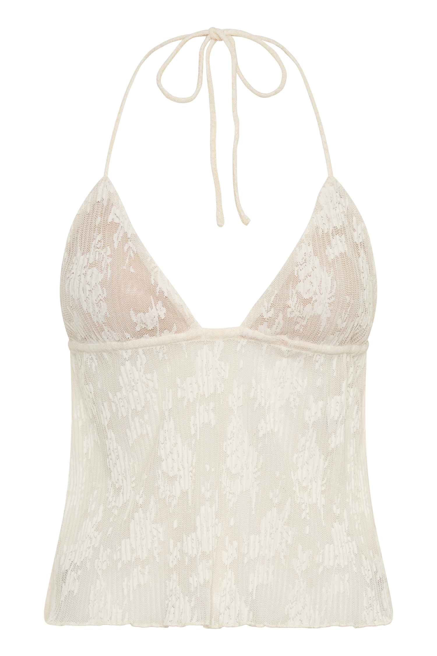 Ambrose Lace Cami Halter Top - Ivory #9