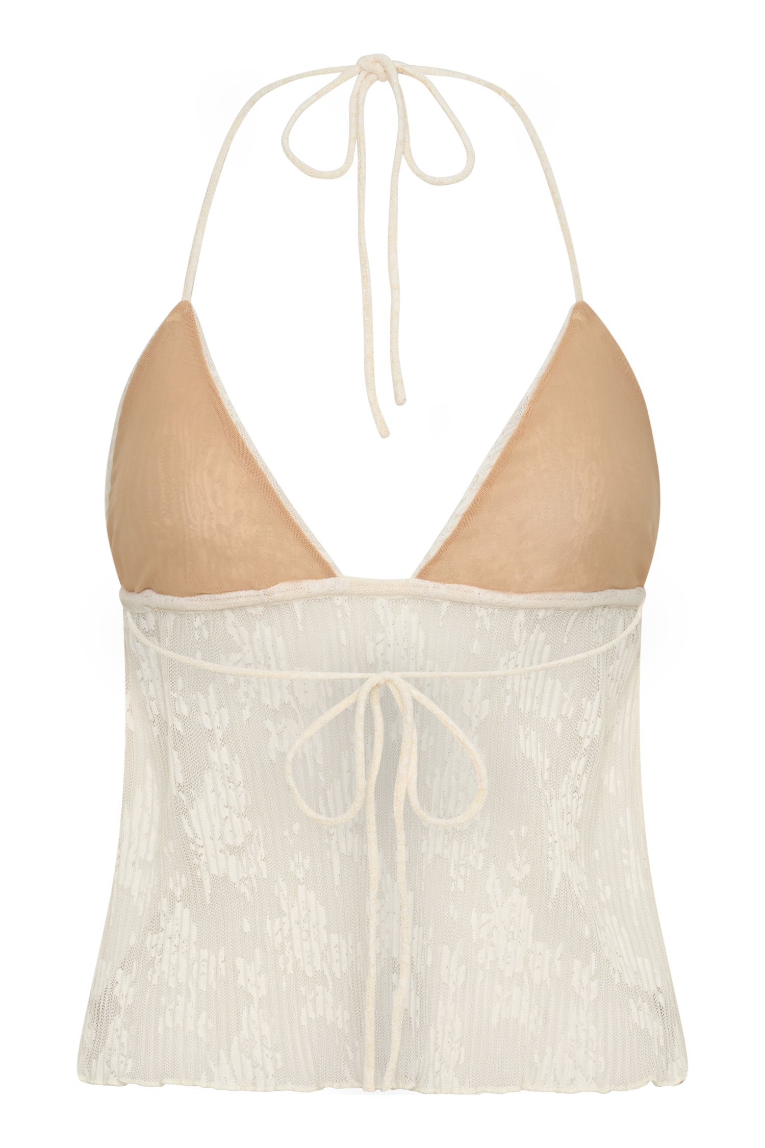 Ambrose Lace Cami Halter Top - Ivory #8