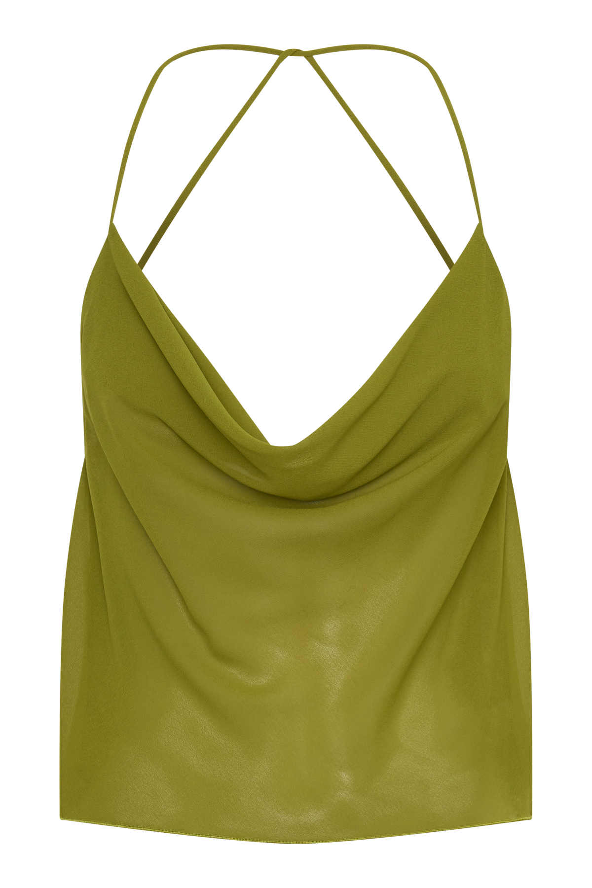 Amelia Low Back Chiffon Top - Green #9