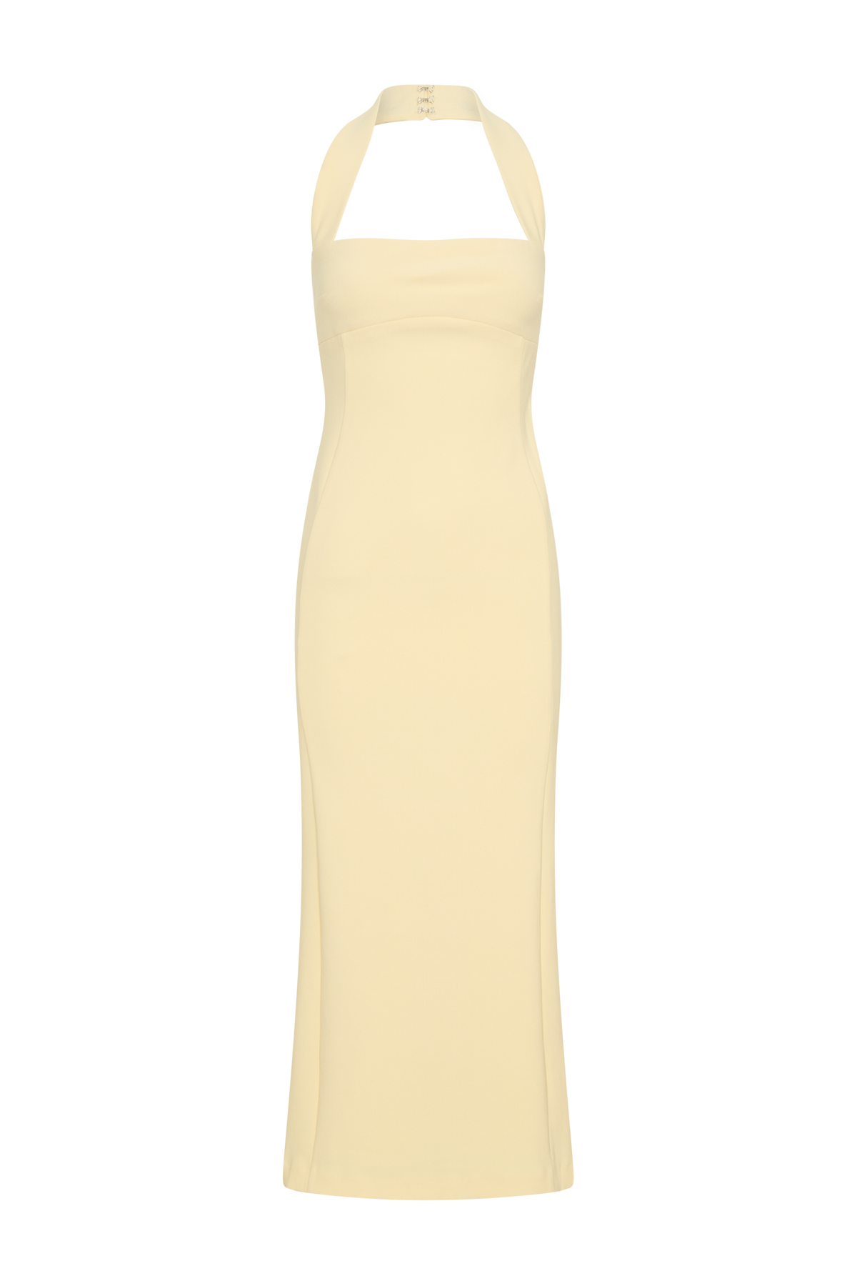 Amelita Suiting Halter Midi Dress - Pale Lemon #9