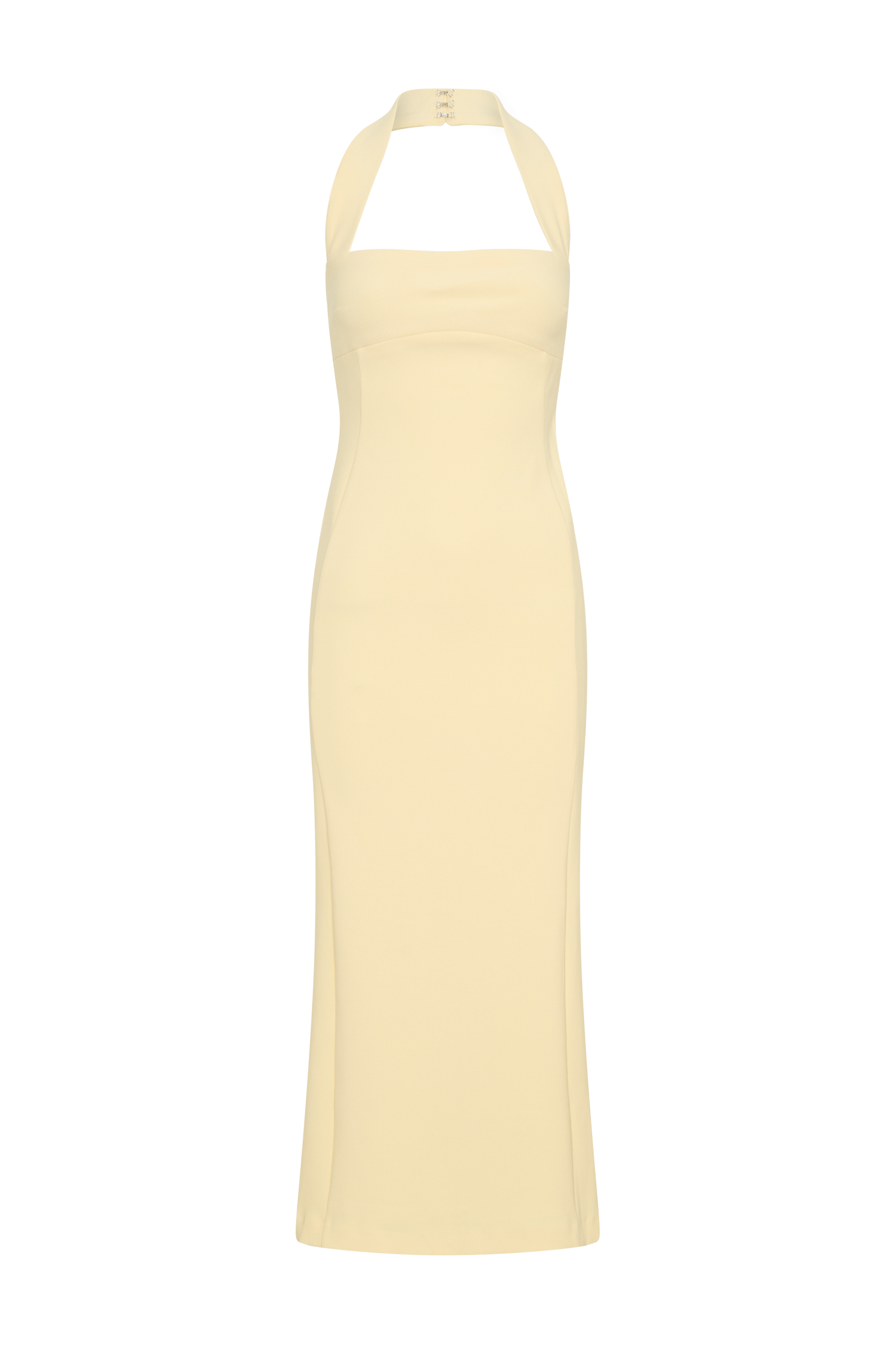 Amelita Suiting Halter Midi Dress - Pale Lemon #9