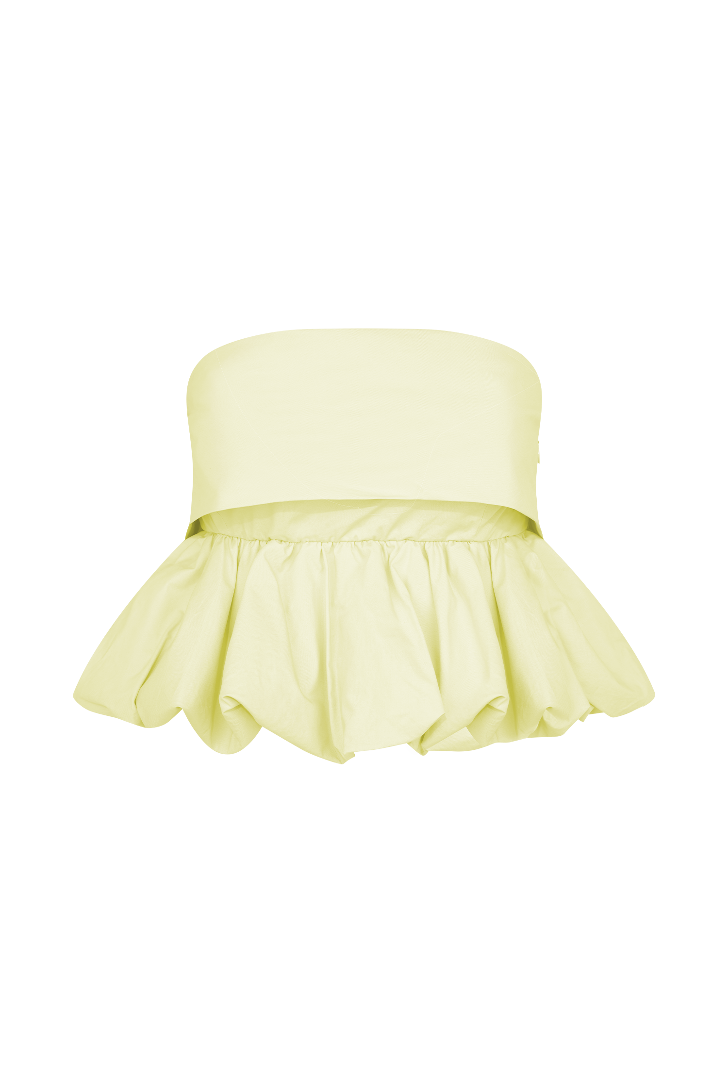 Amirah Strapless Bubble Crop Top - Lemon #9