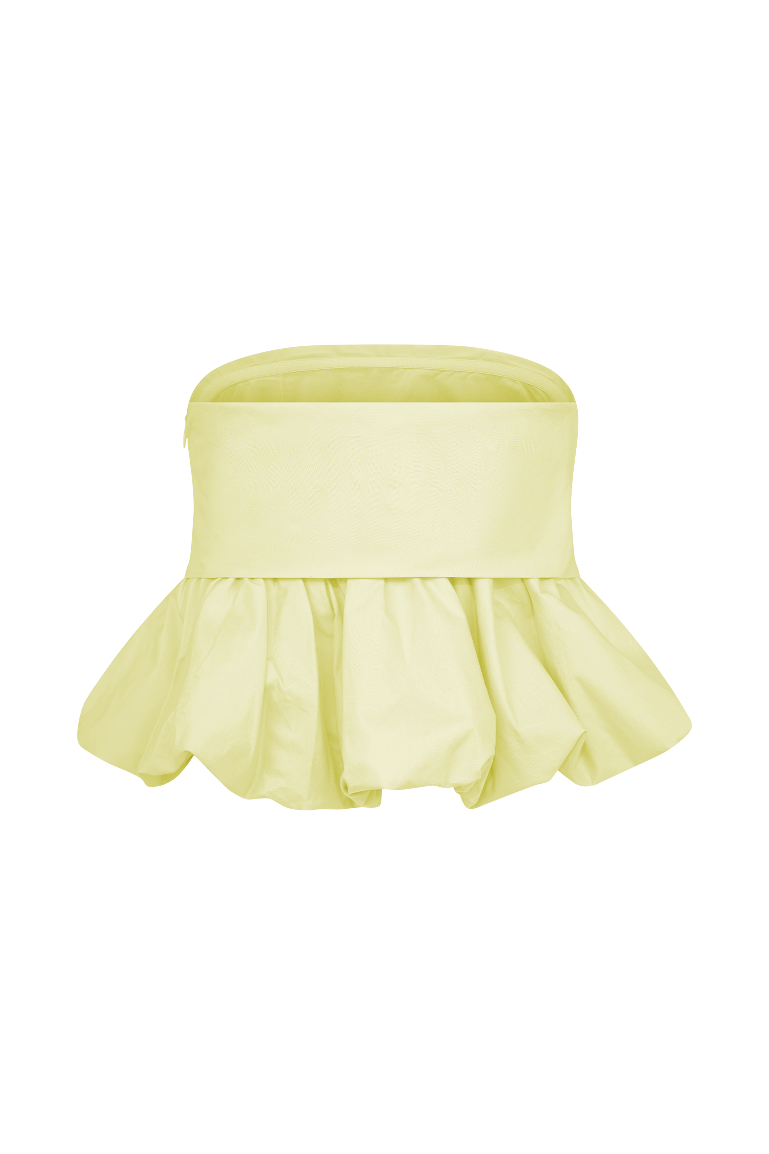 Amirah Strapless Bubble Crop Top - Lemon #8