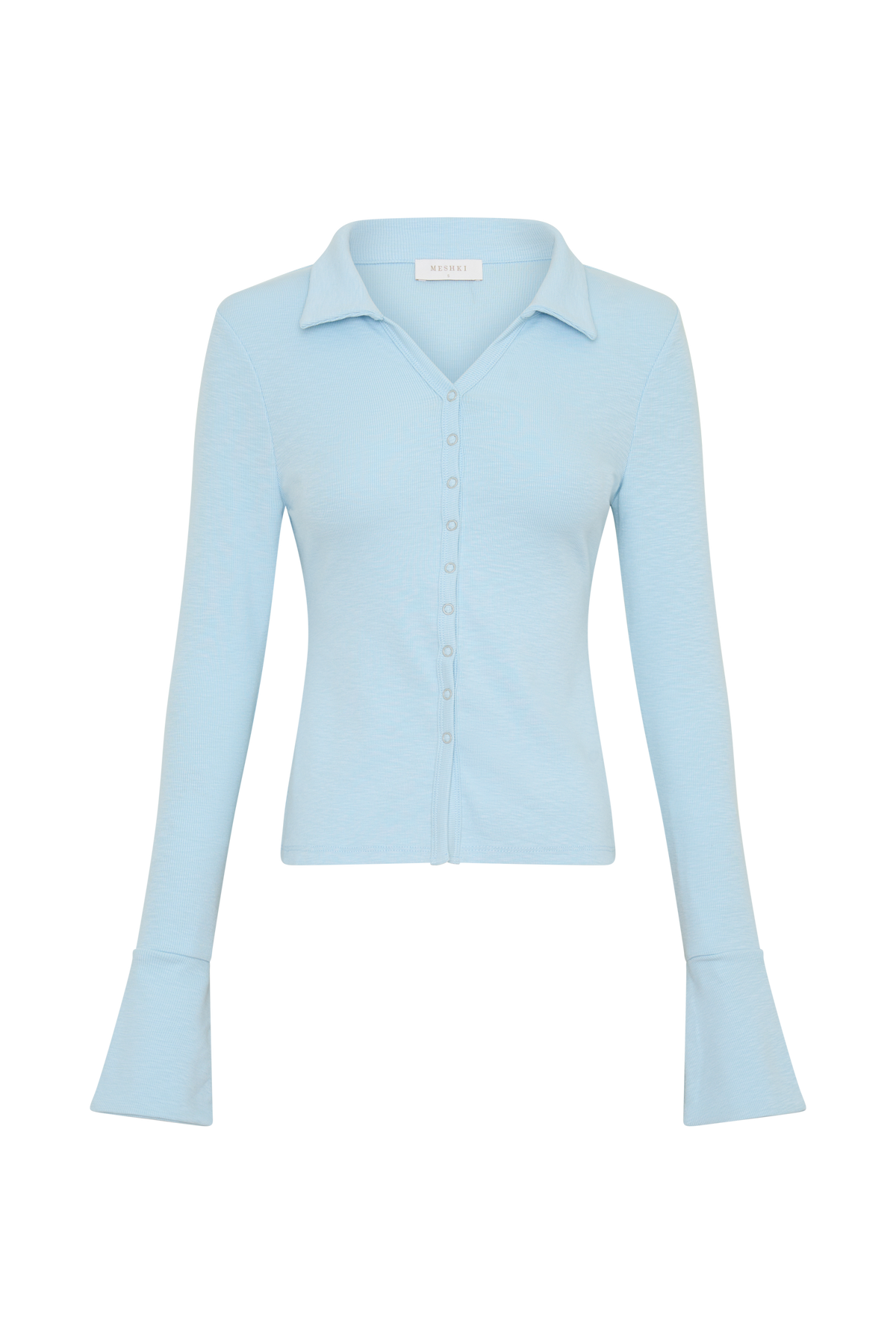 Analisa Button Down Long Sleeve Top - Pale Blue #3