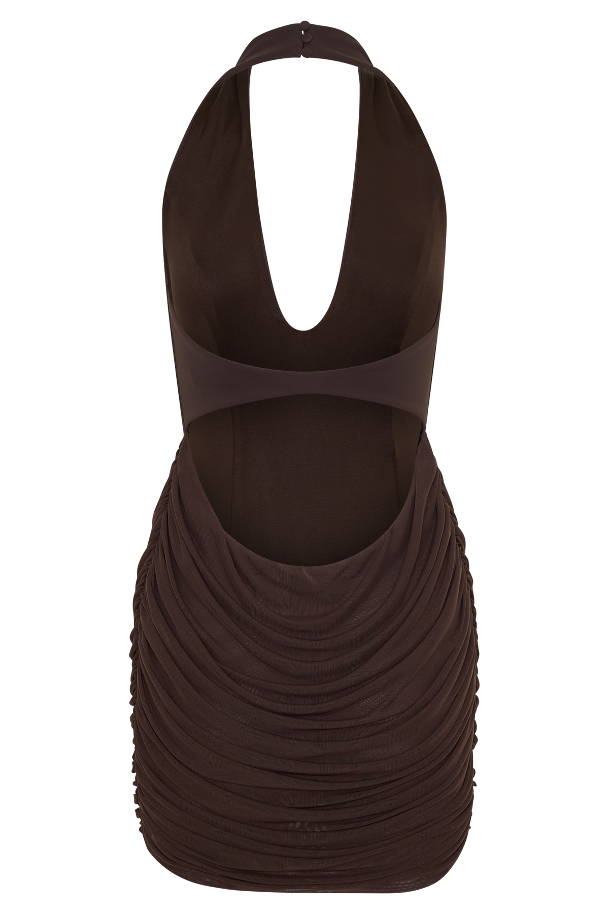 Anari Gathered Scuba Mini Dress - Dark Chocolate #8