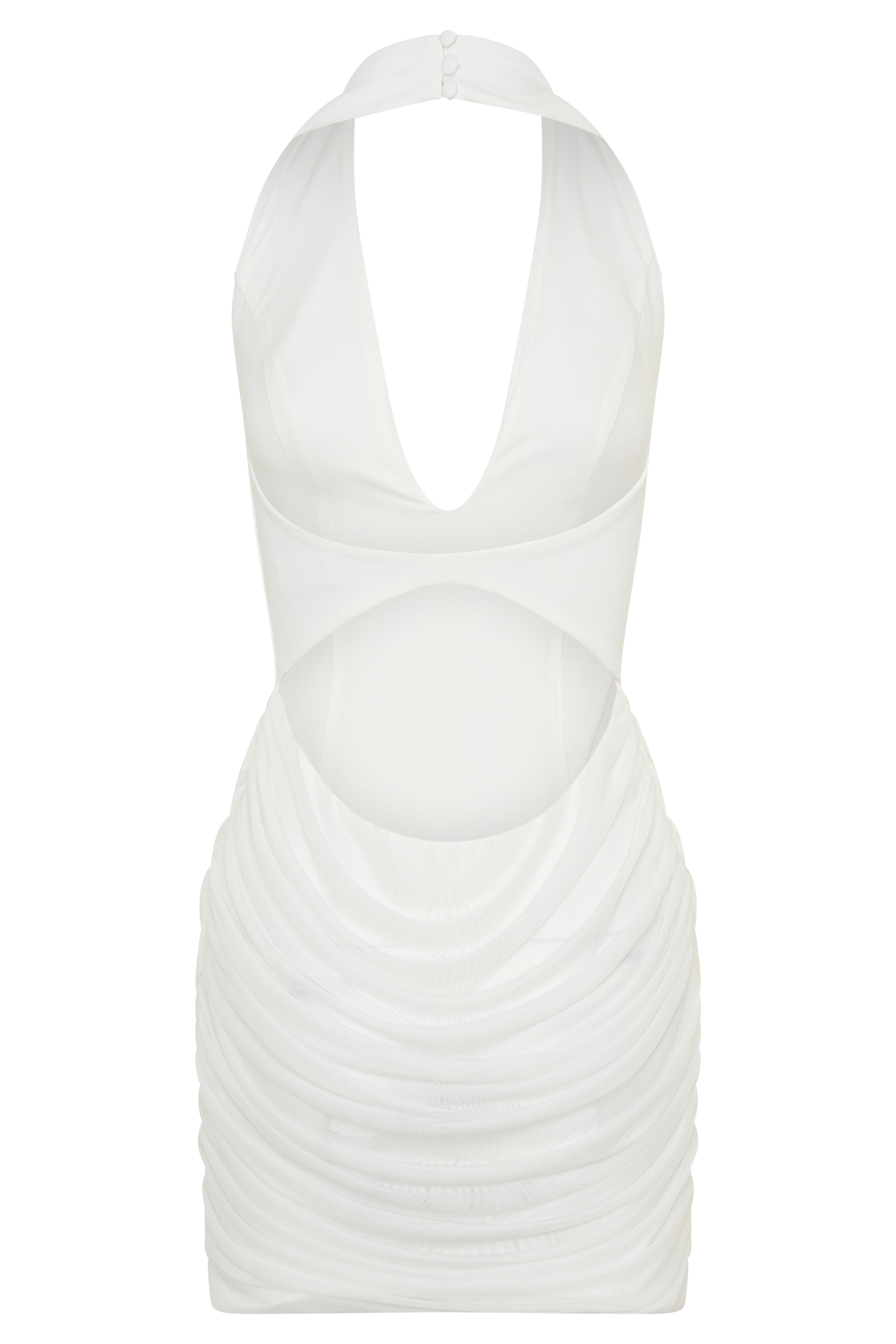 Anari Gathered Scuba Mini Dress - White #6