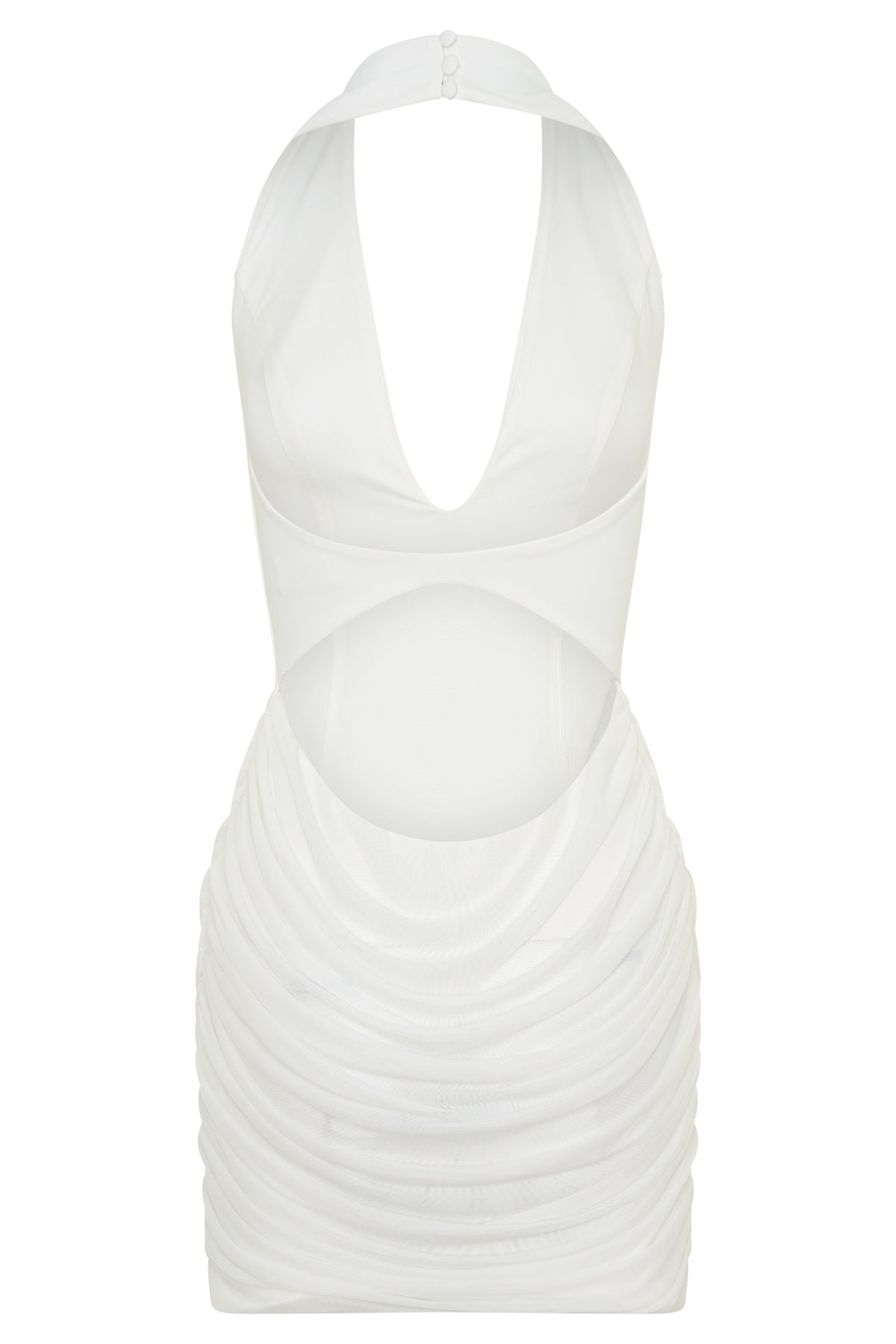 Anari Gathered Scuba Mini Dress - White #6