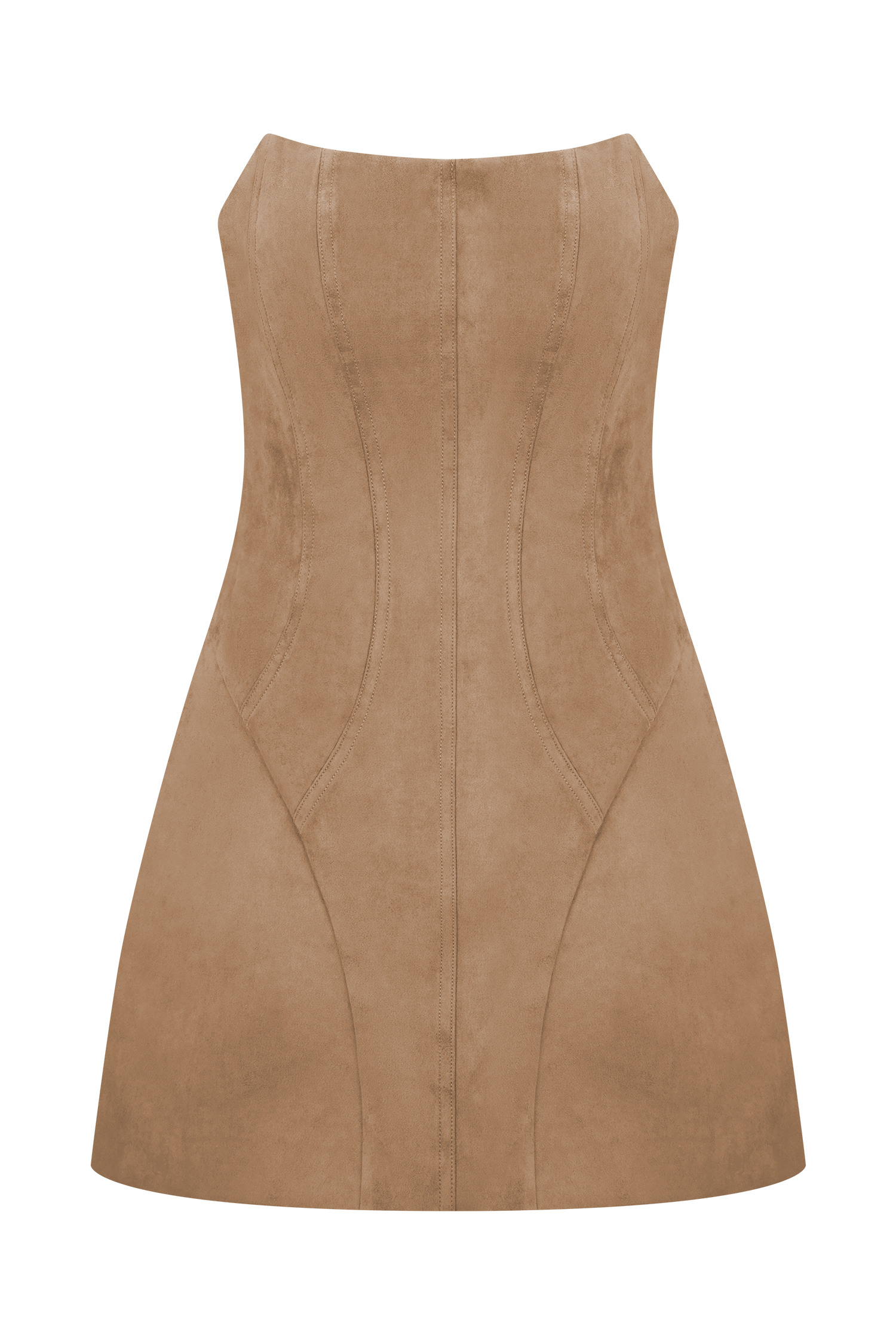 Andy Faux Suede Mini Dress - Camel #9