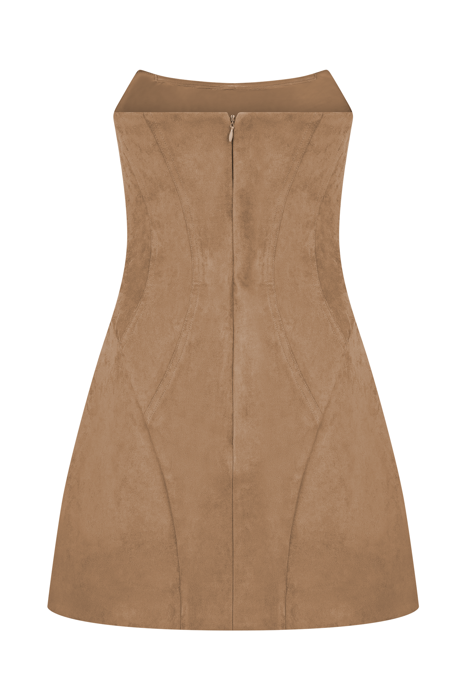 Andy Faux Suede Mini Dress - Camel #8