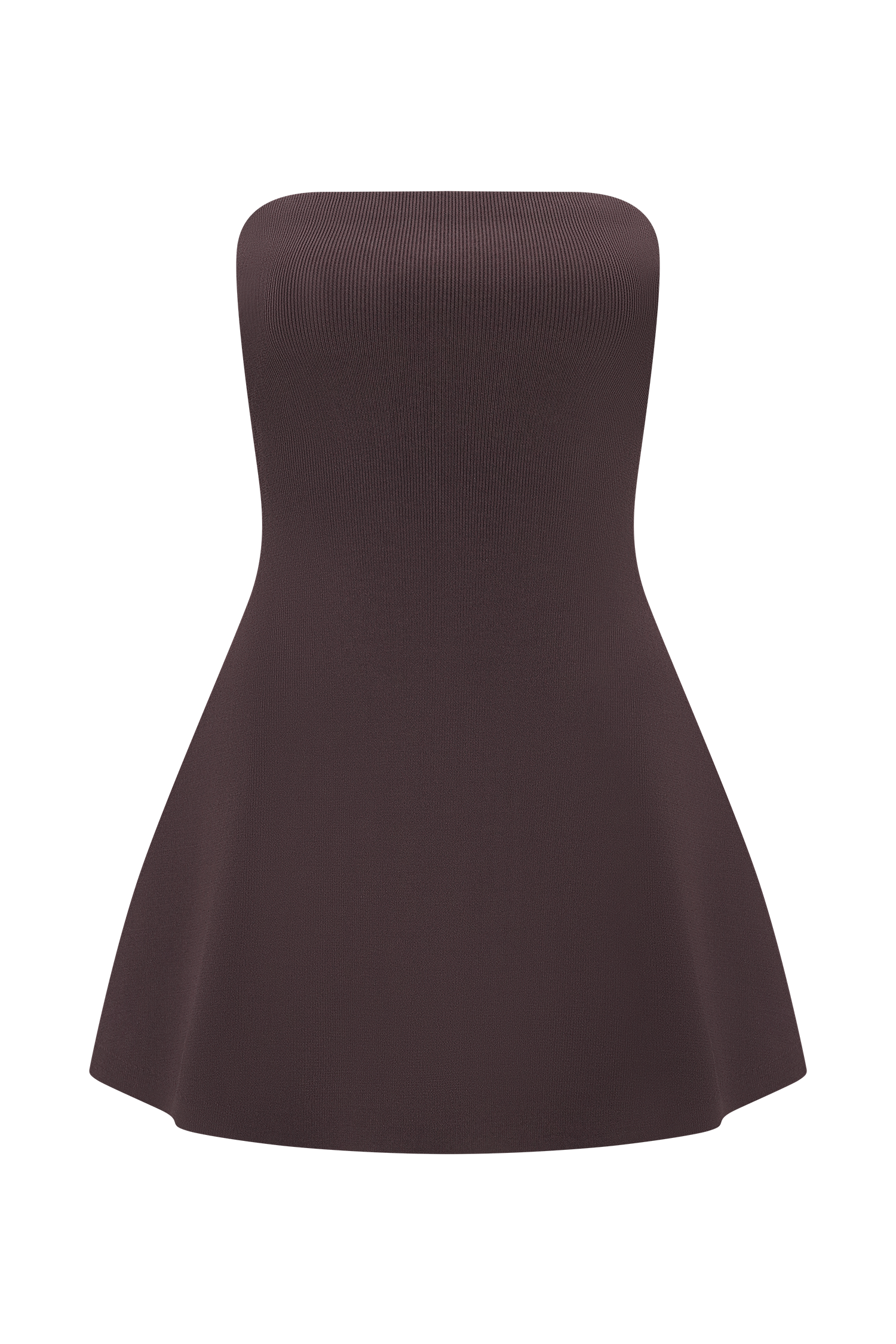 Anette Bandage Knit Strapless Top - Chocolate #7