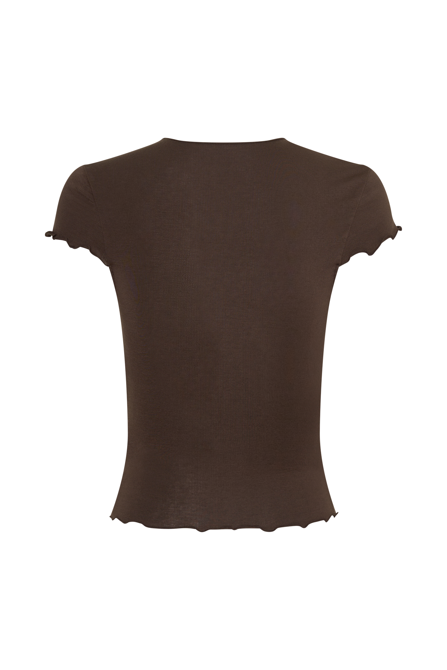 Anfie High Neck Top With Piping Detail - Dark Chocolate #8