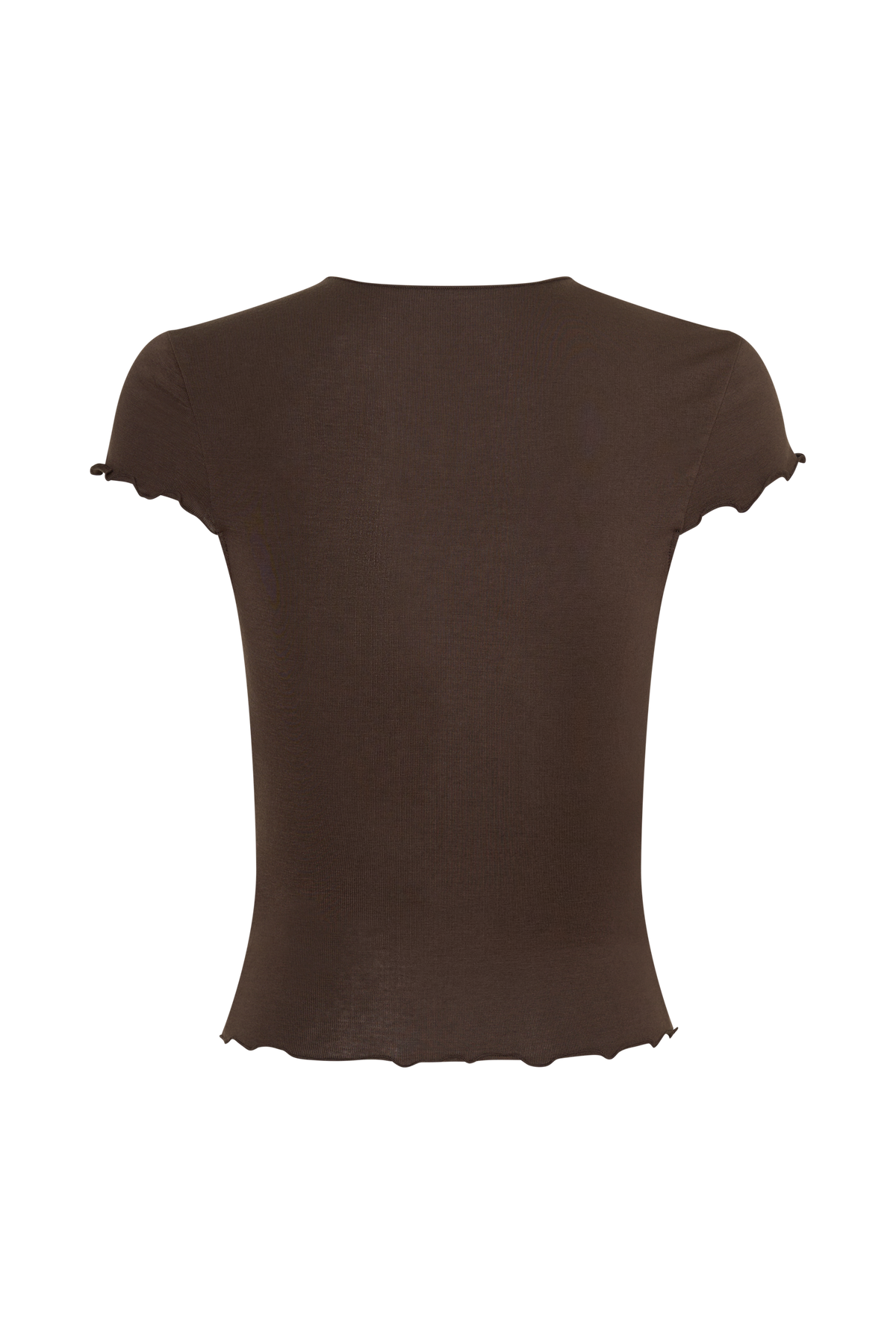 Anfie High Neck Top With Piping Detail - Dark Chocolate #8