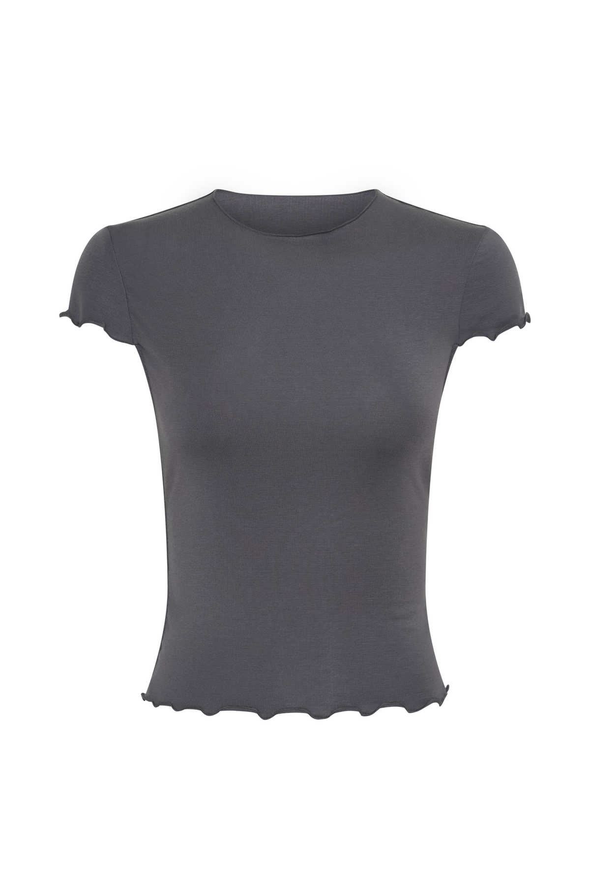 Anfie High Neck Top With Piping Detail - Grey #9