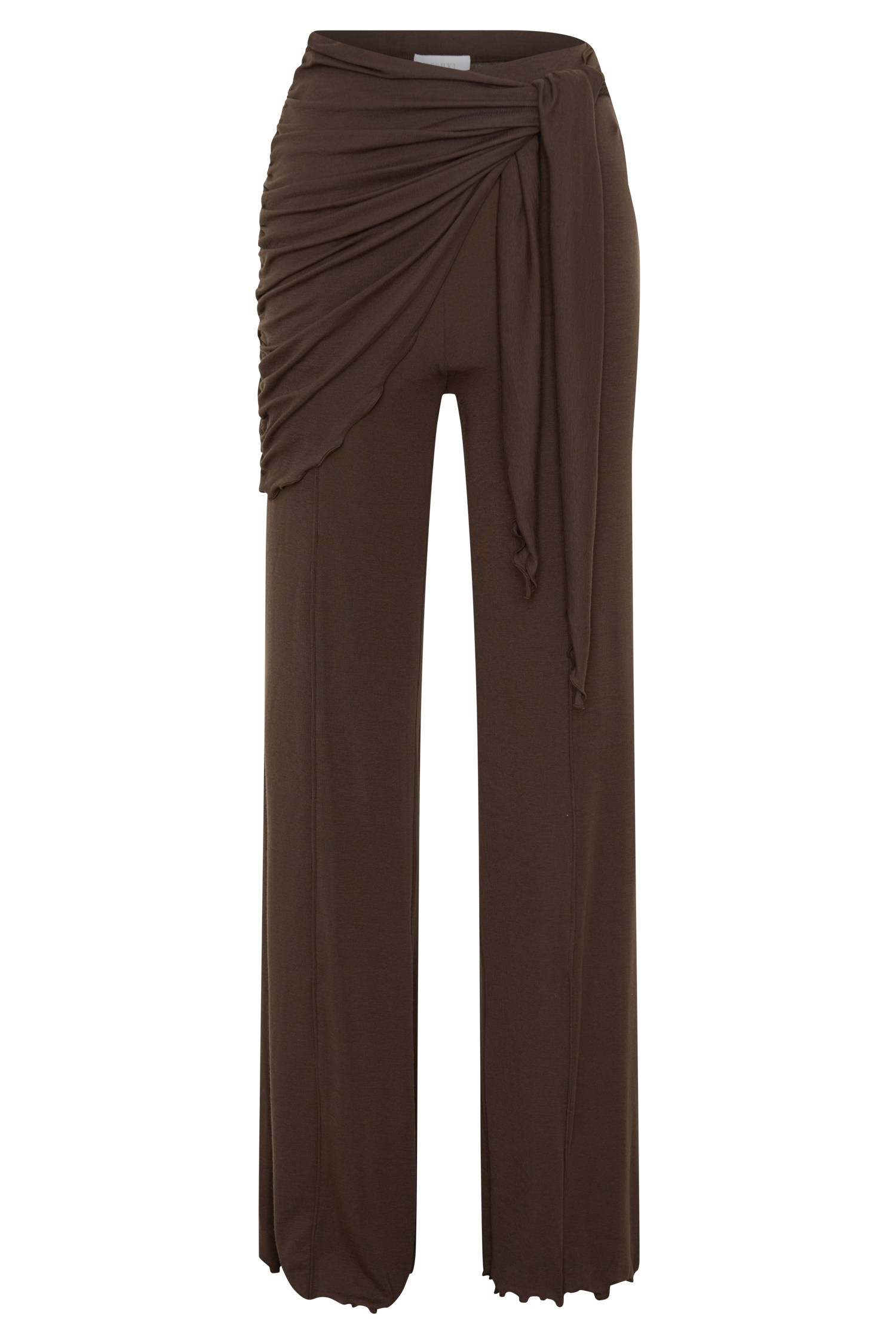 Anfie Straight Leg Pants With Waist Wrap - Dark Chocolate #9