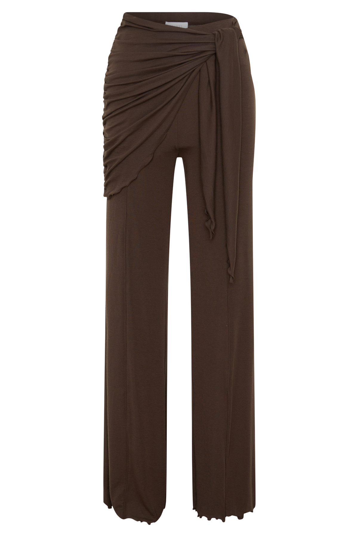 Anfie Straight Leg Pants With Waist Wrap - Dark Chocolate #9