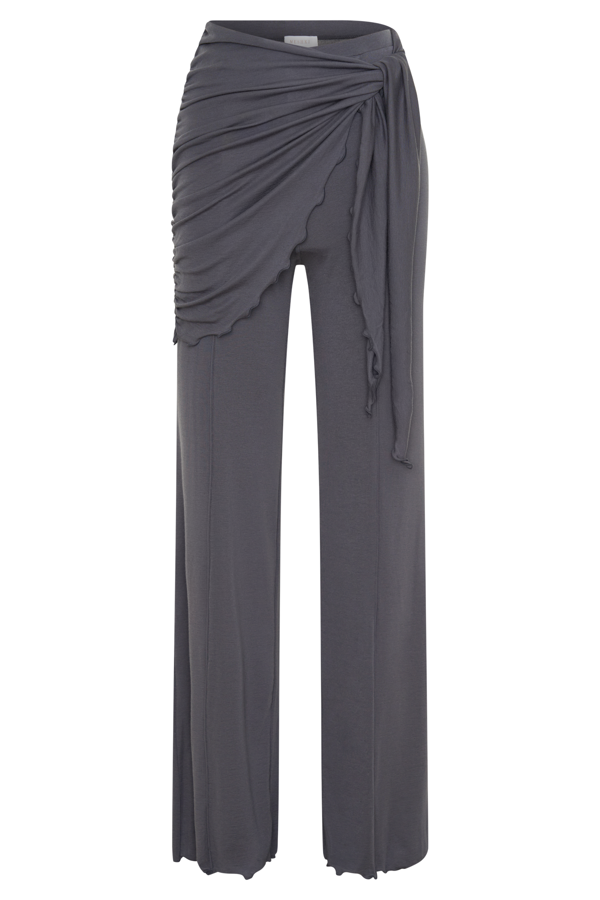 Anfie Straight Leg Pants With Waist Wrap - Grey #9