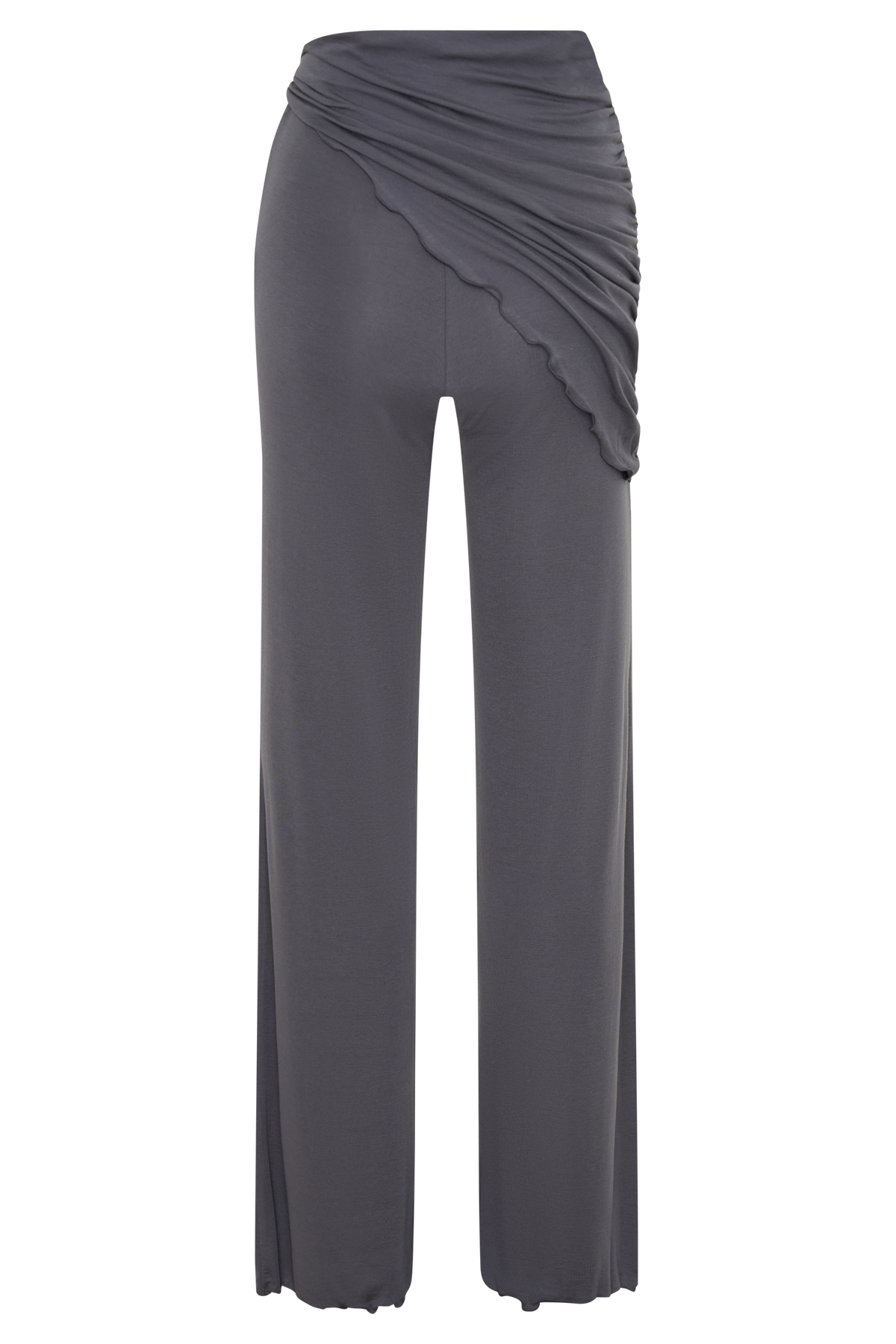 Anfie Straight Leg Pants With Waist Wrap - Grey