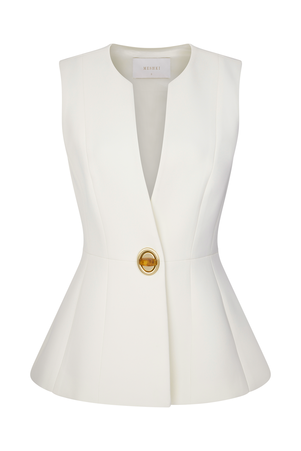 Angelie Suiting Vest Top - Ivory #9