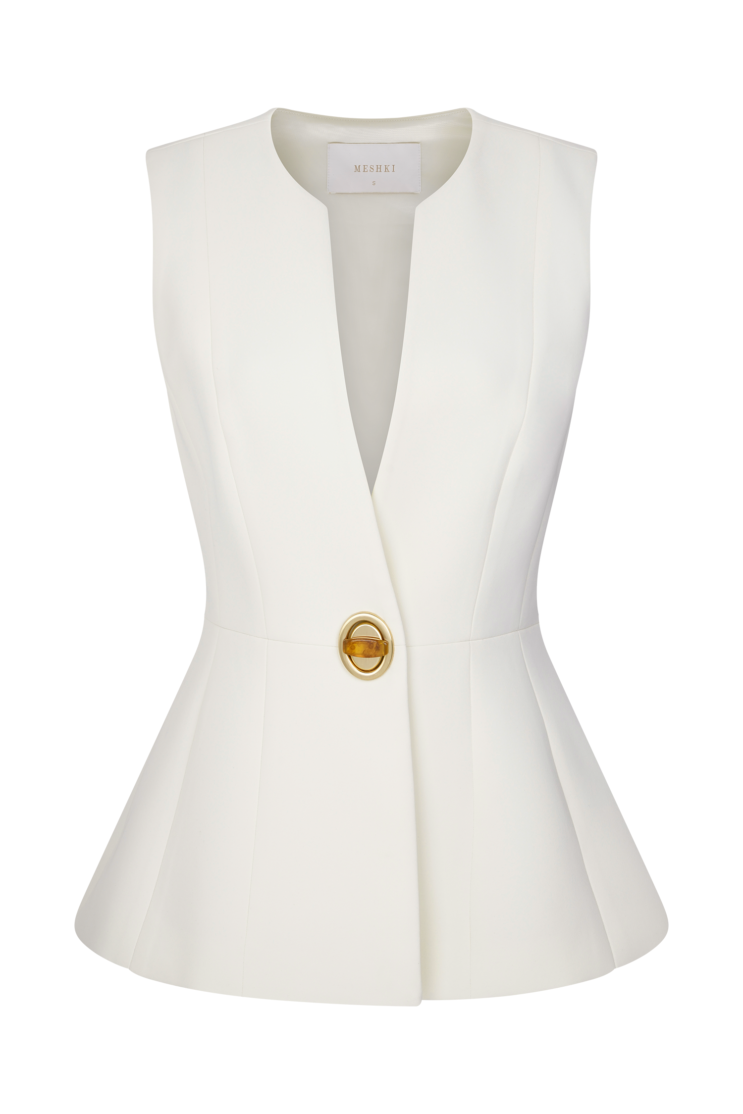 Angelie Suiting Vest Top - Ivory #9