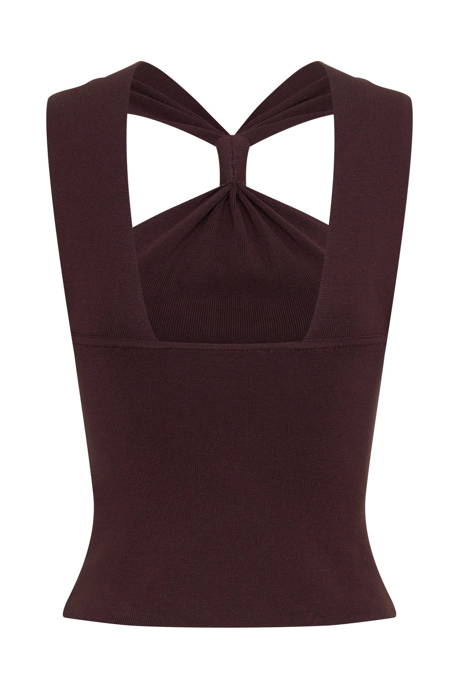 Angelika Twist Front Knit Top - Chocolate #8