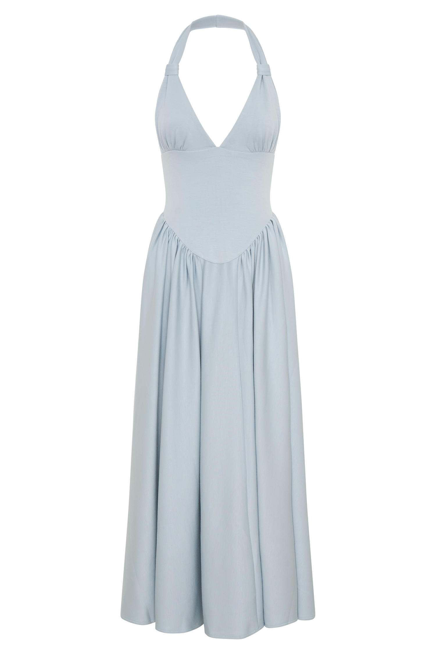 Angelina Scuba Halter Midi Dress - Pale Blue #8