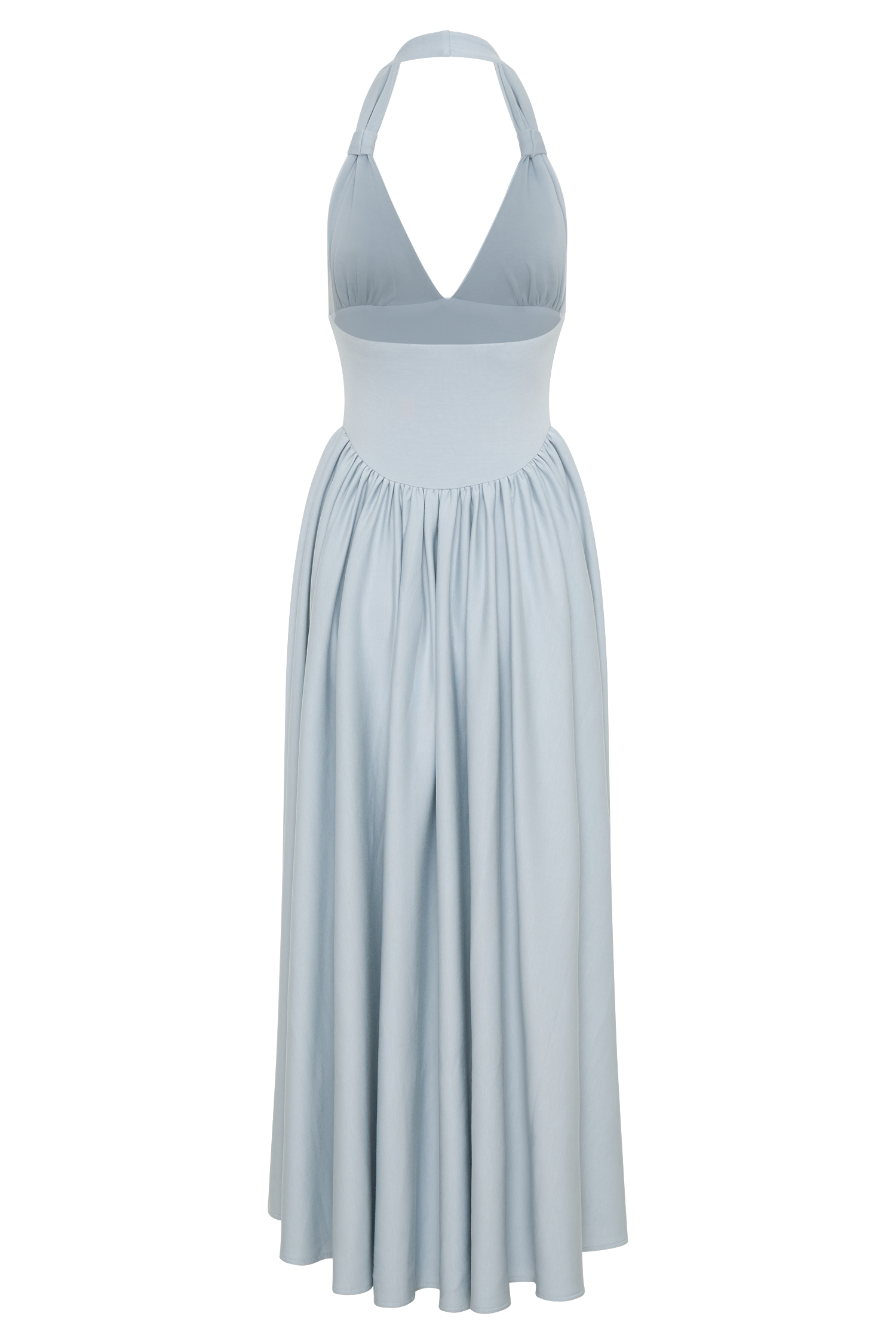 Angelina Scuba Halter Midi Dress - Pale Blue #7
