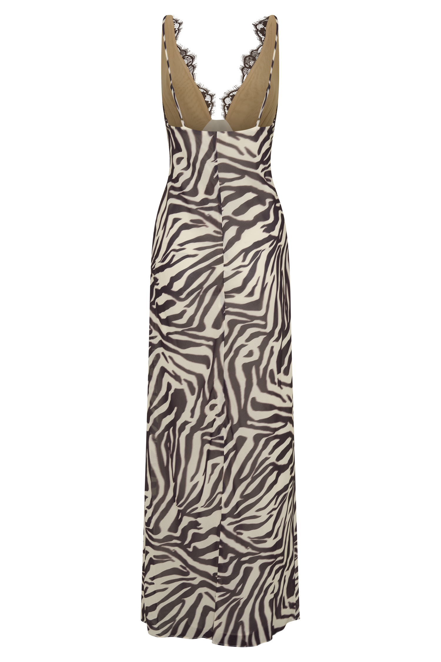 Angeline Lace And Chiffon Maxi Dress - Abstract Zebra Print #8