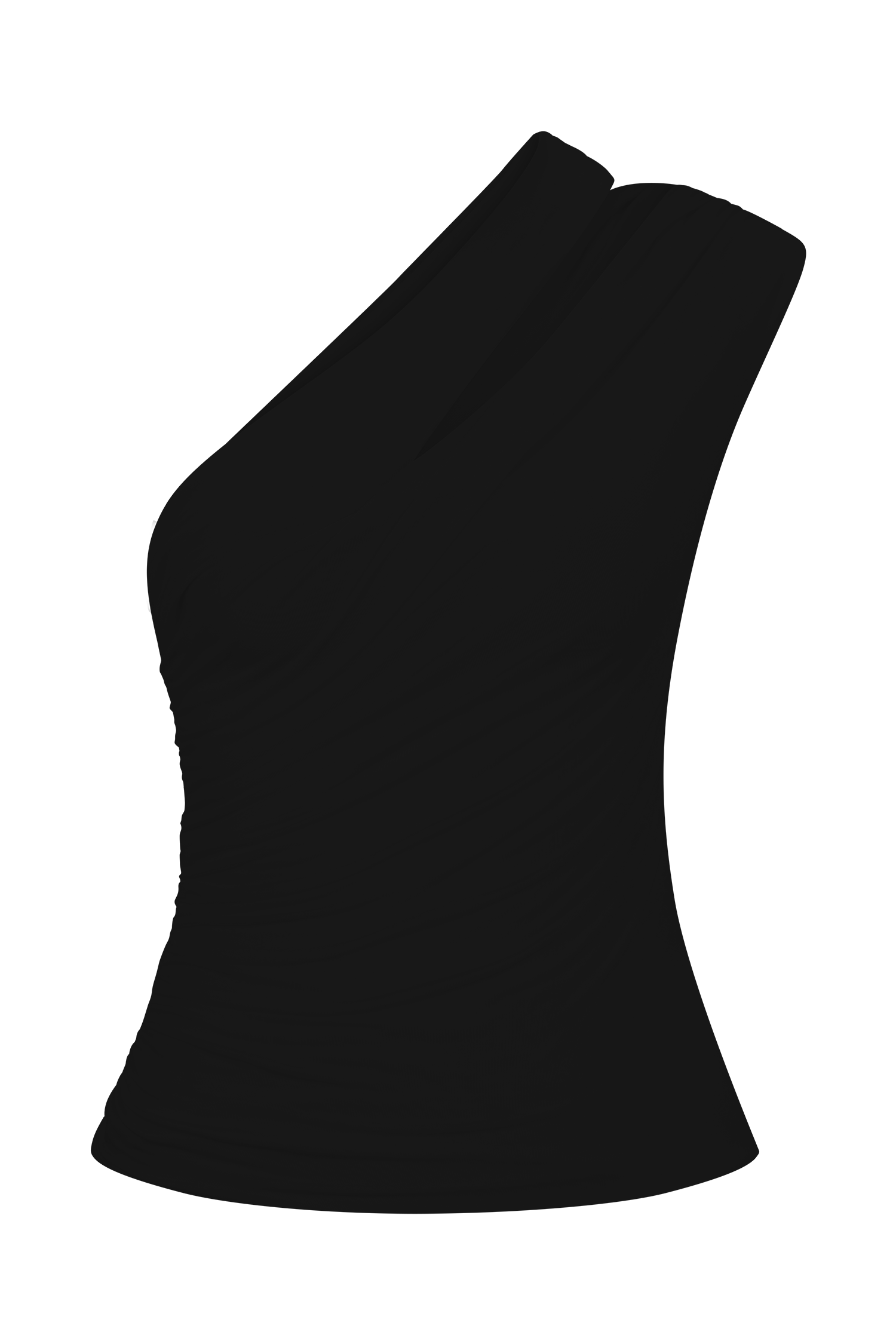 Anna One Shoulder Modal Top - Black #11