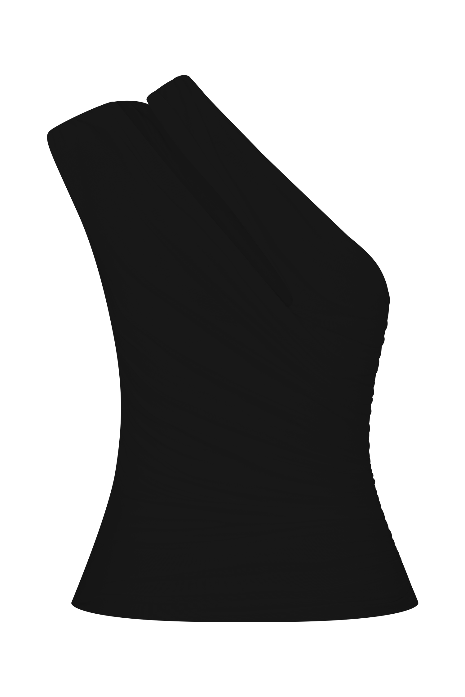 Anna One Shoulder Modal Top - Black #10