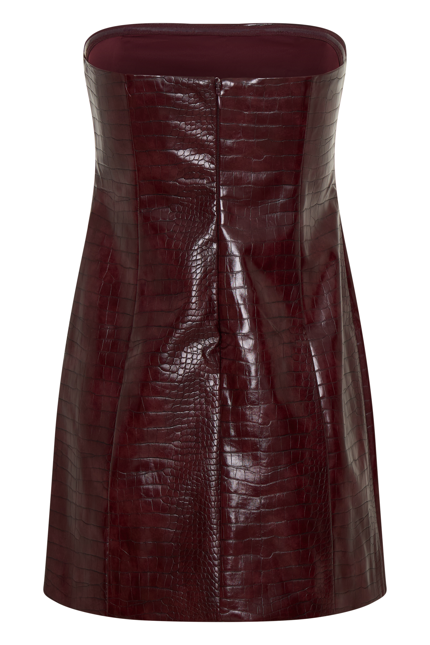 Anouk Faux Leather Strapless Mini Dress - Merlot #5