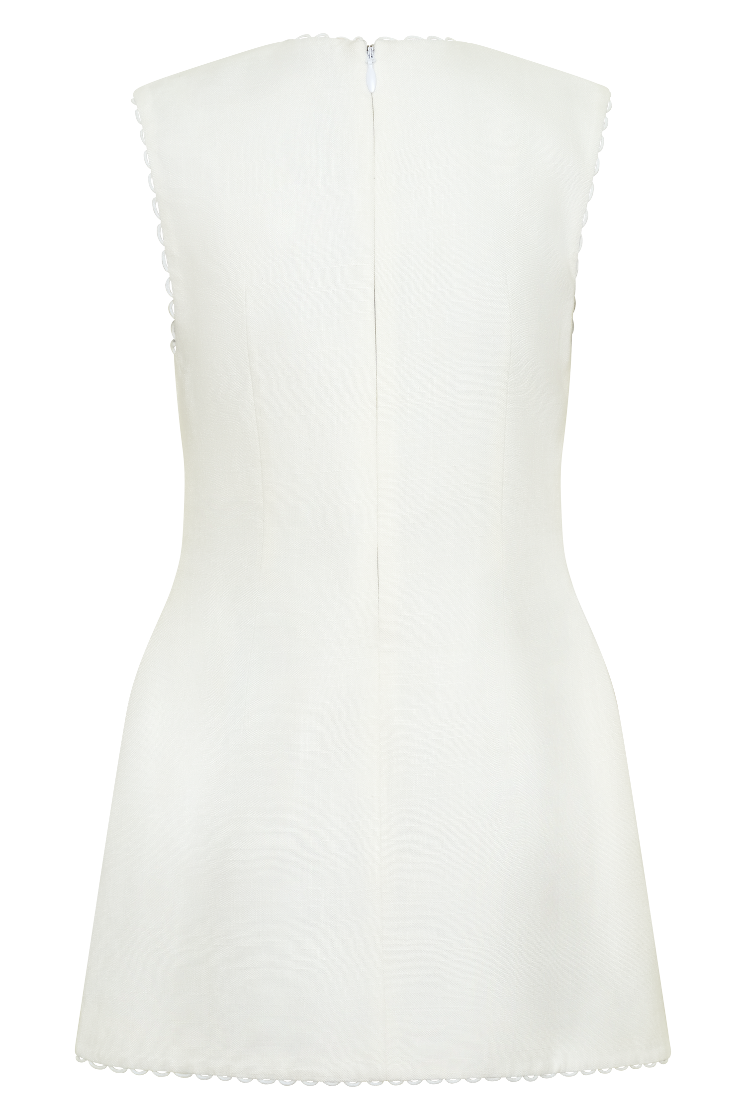 Antonella Linen Mini Dress - White #8