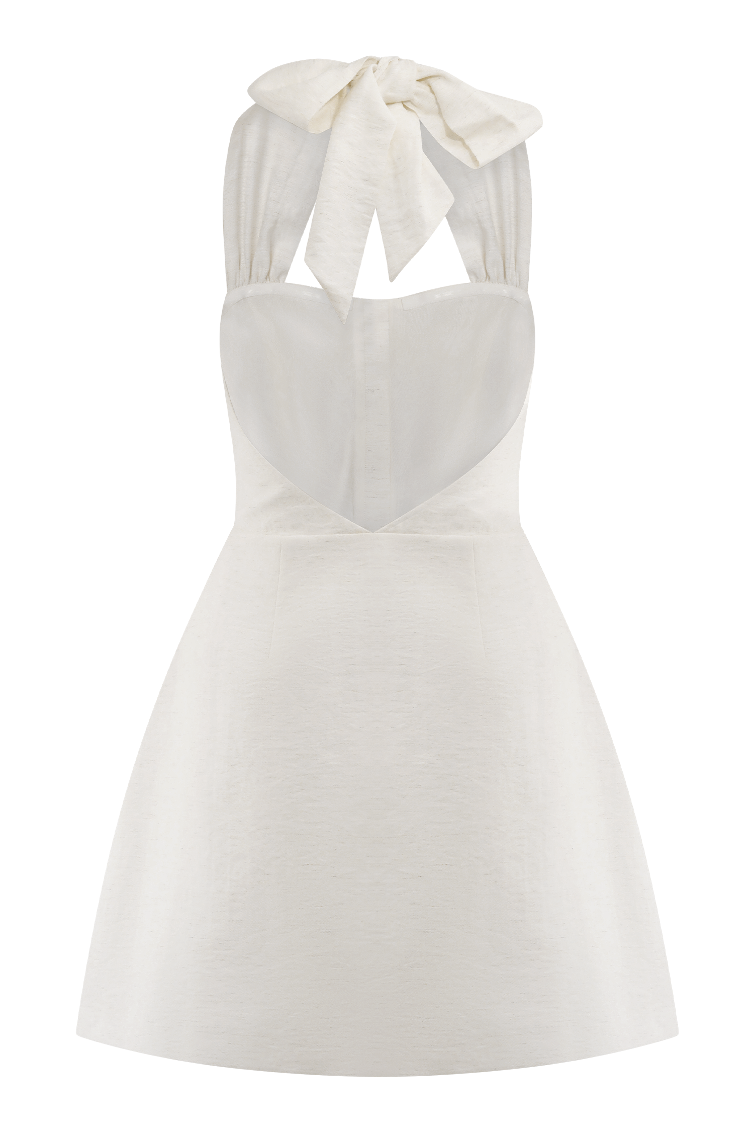 Anya Linen Halter Mini Dress - Oat Marle #10