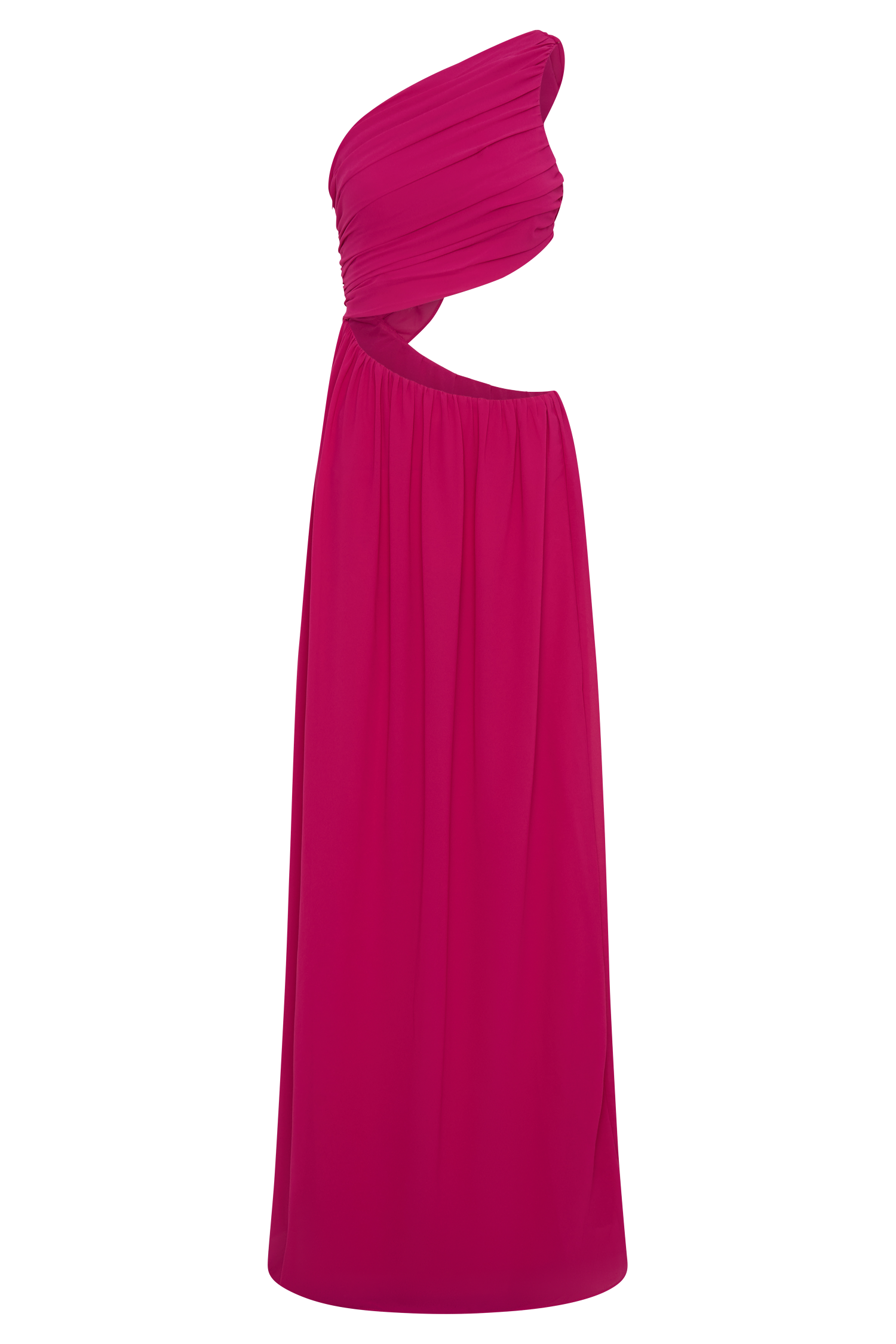 Aria Chiffon Cut Out Maxi Dress - Fuchsia #11