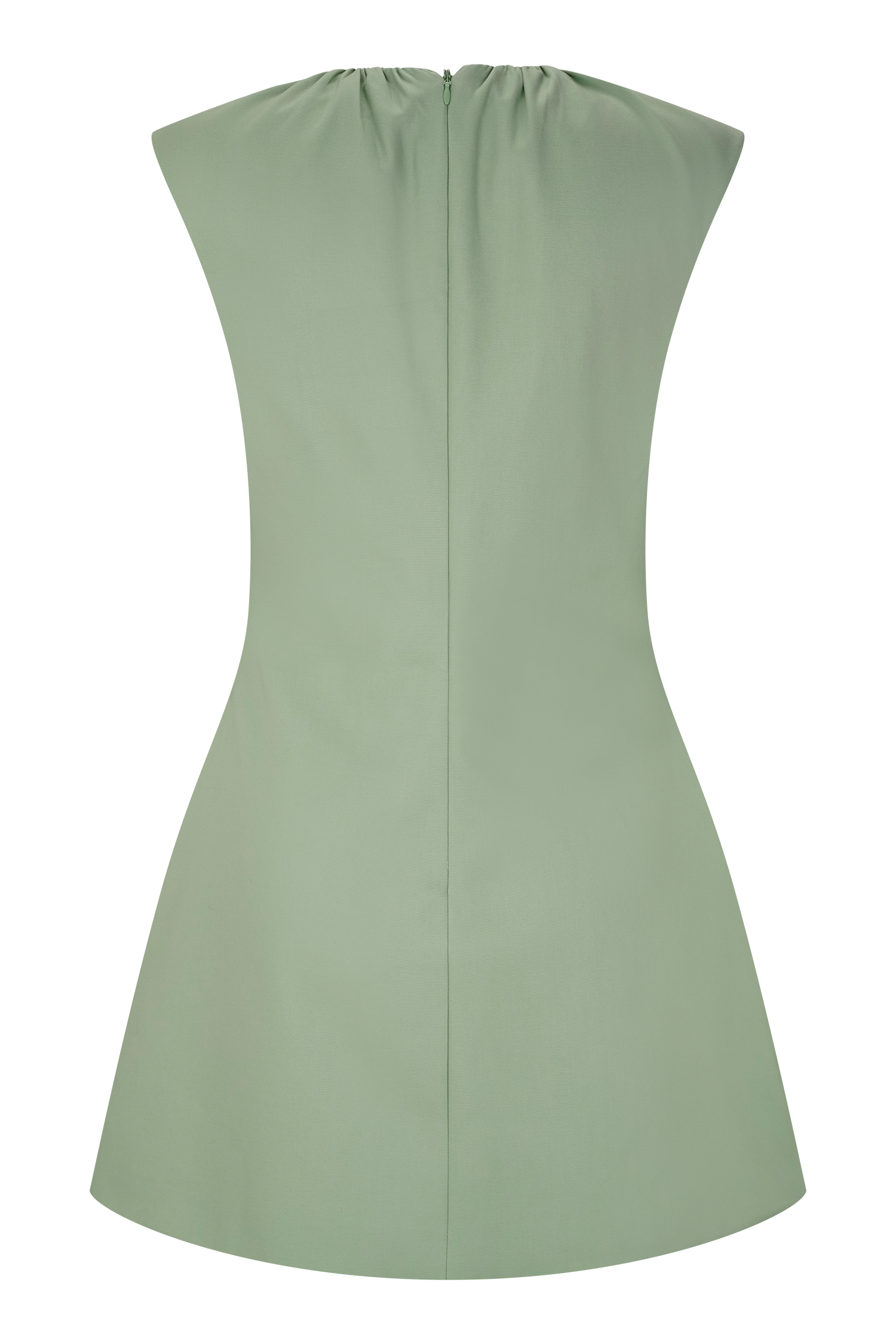 Ariana Pleated Neck Mini Dress - Sage #8