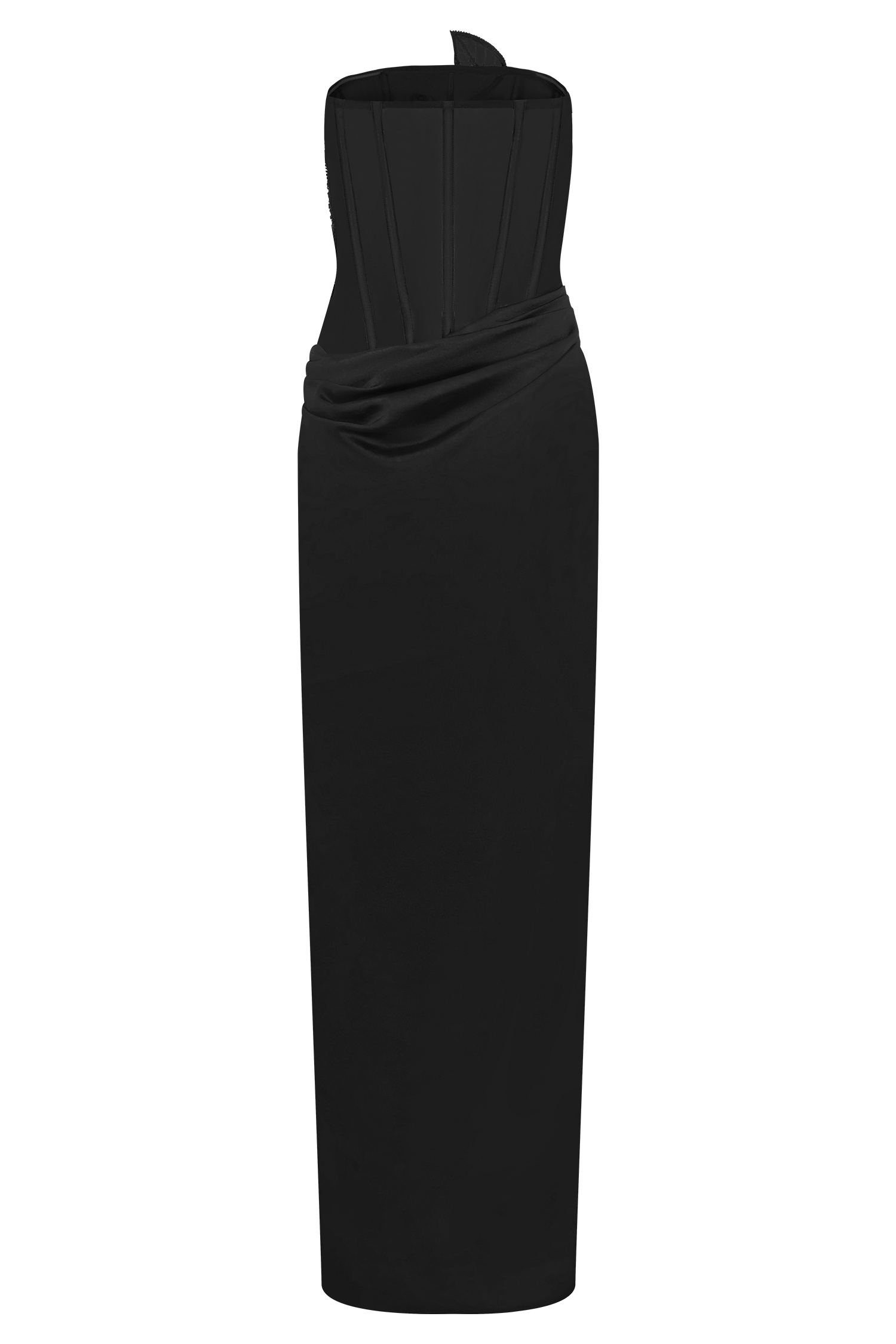 Asha Floral Mesh And Satin Maxi Dress - Black #7