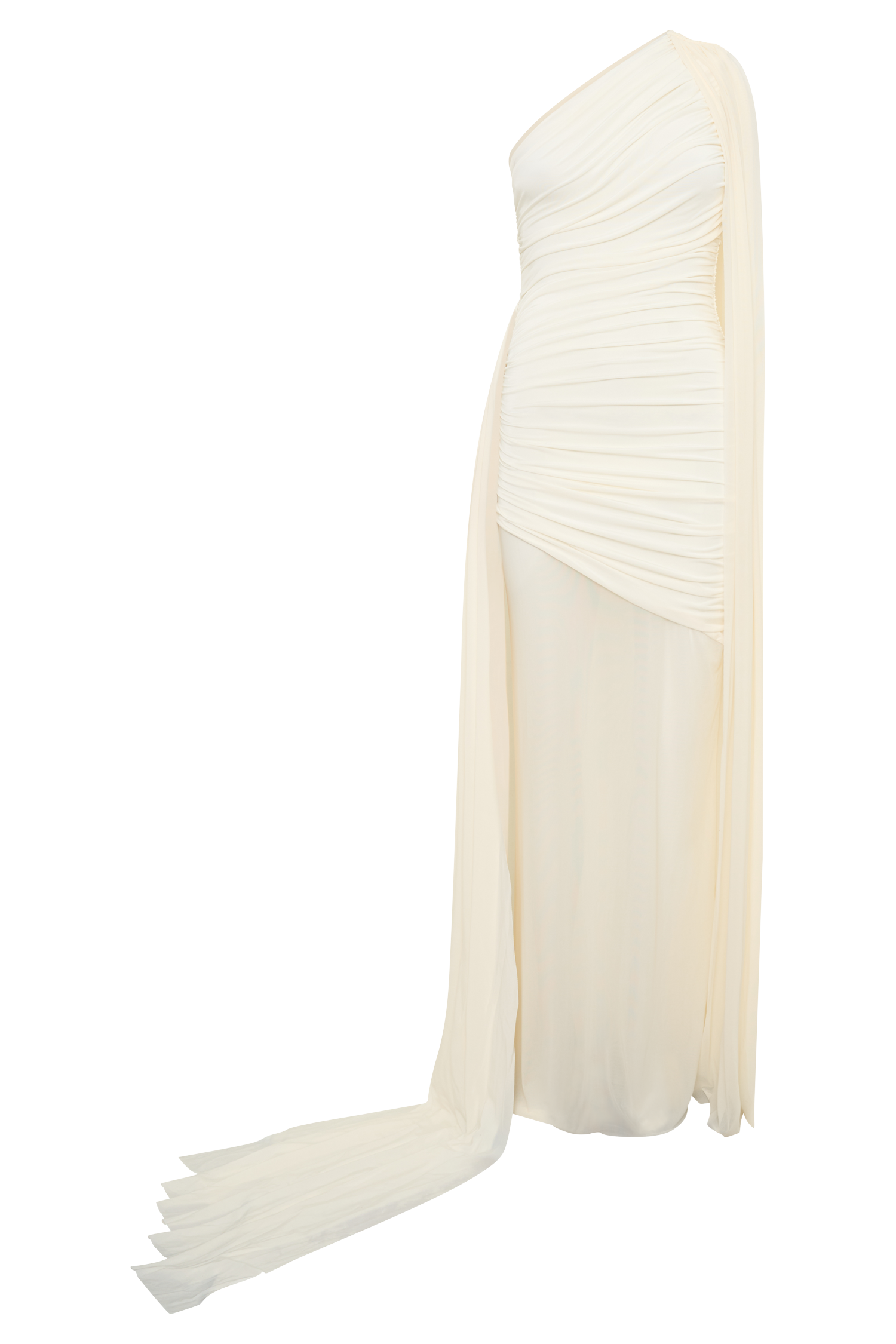 Asher Slinky One Shoulder Maxi Dress - Ivory #9