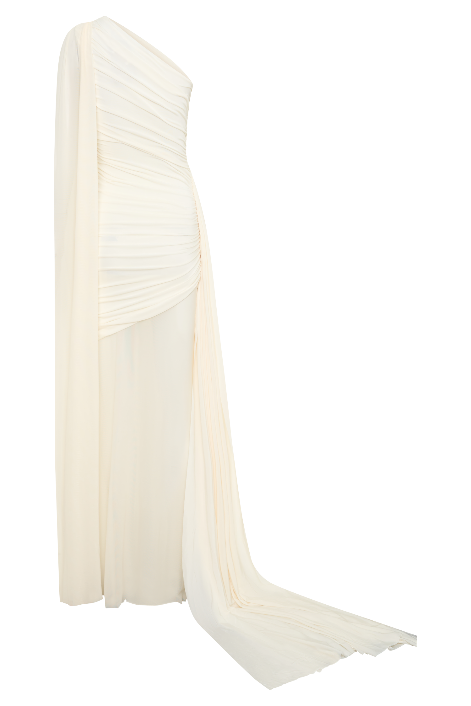 Asher Slinky One Shoulder Maxi Dress - Ivory #8