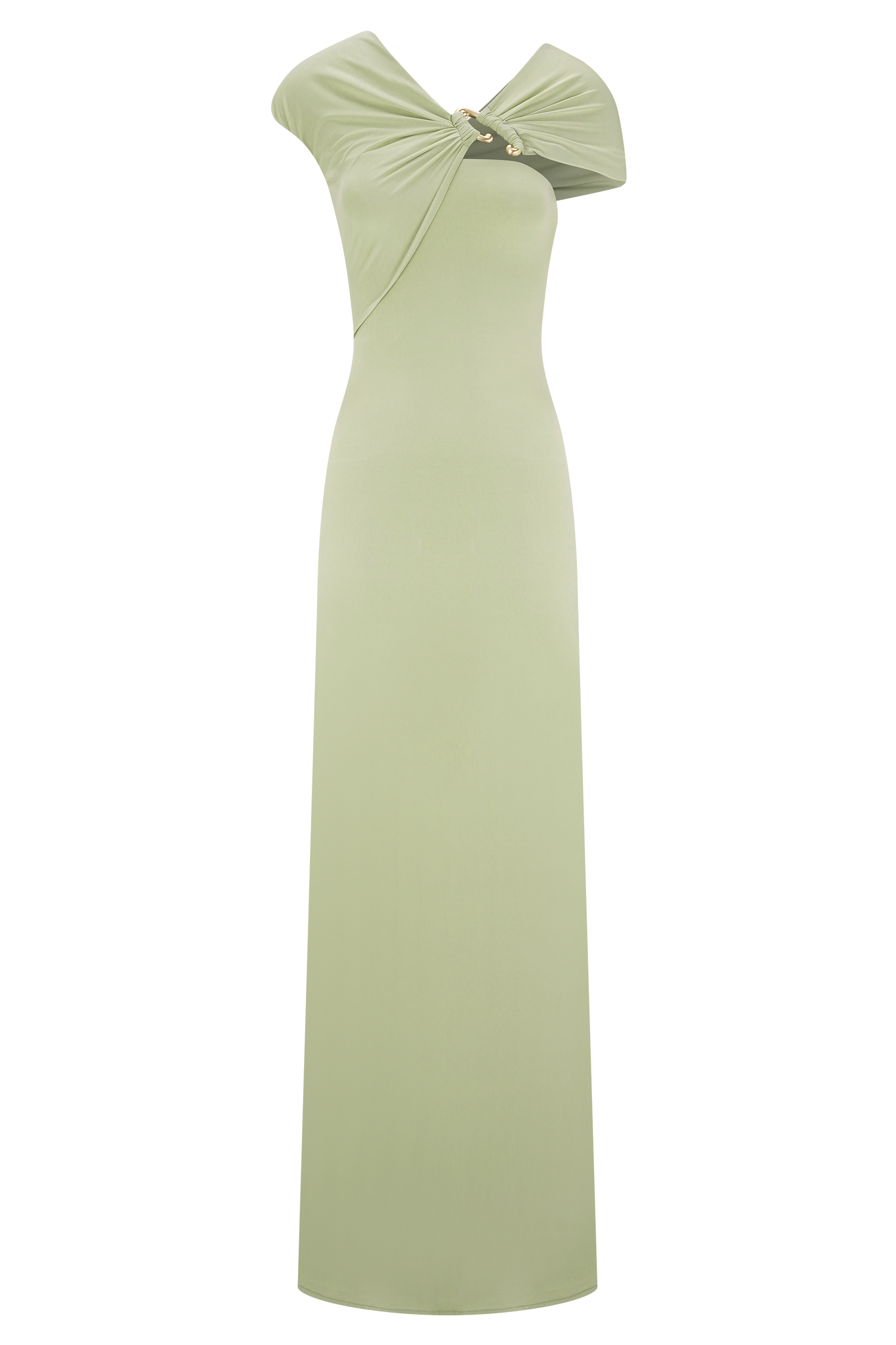 Ashford Asymmetrical Slinky Maxi Dress - Sage #7
