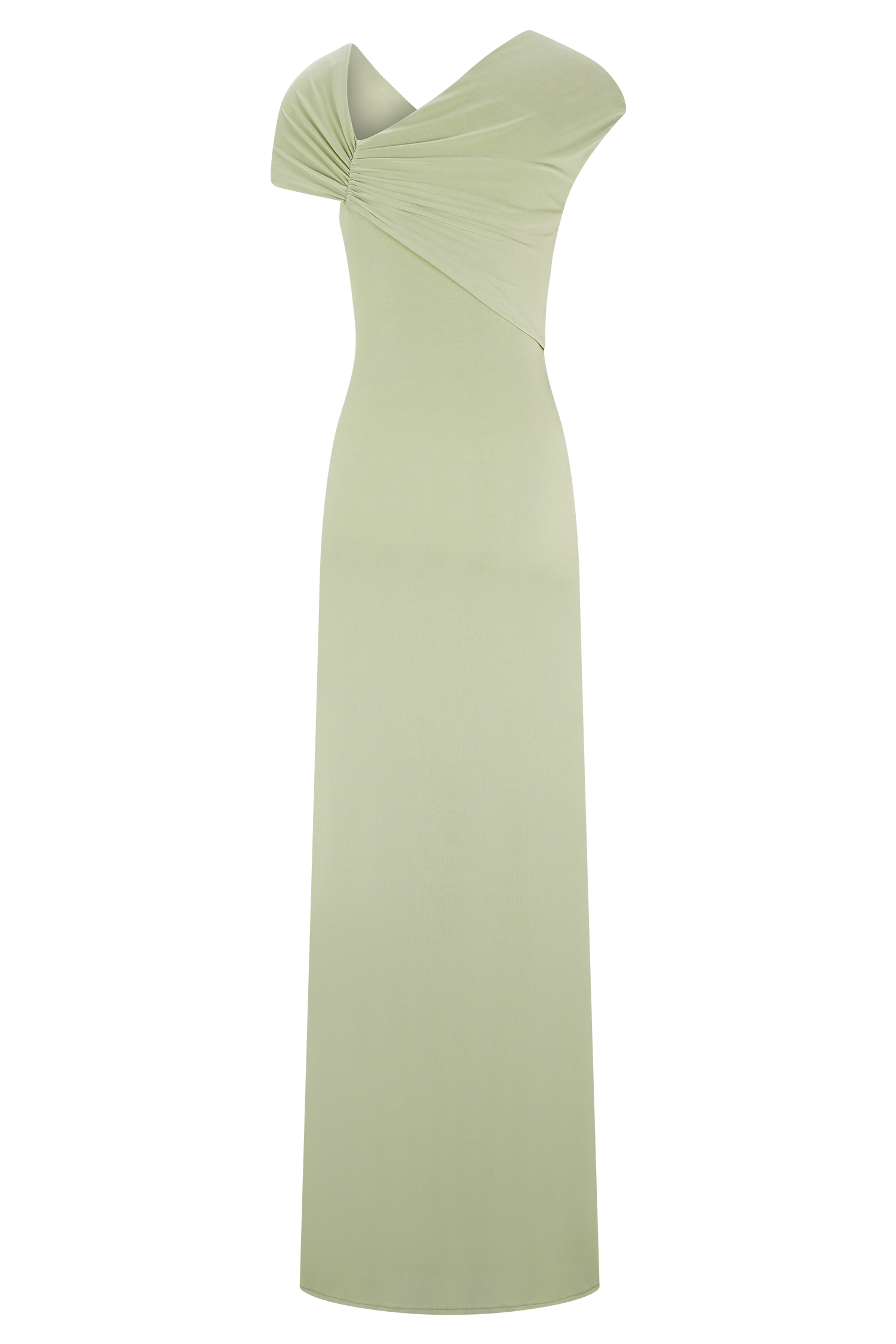Ashford Asymmetrical Slinky Maxi Dress - Sage #6