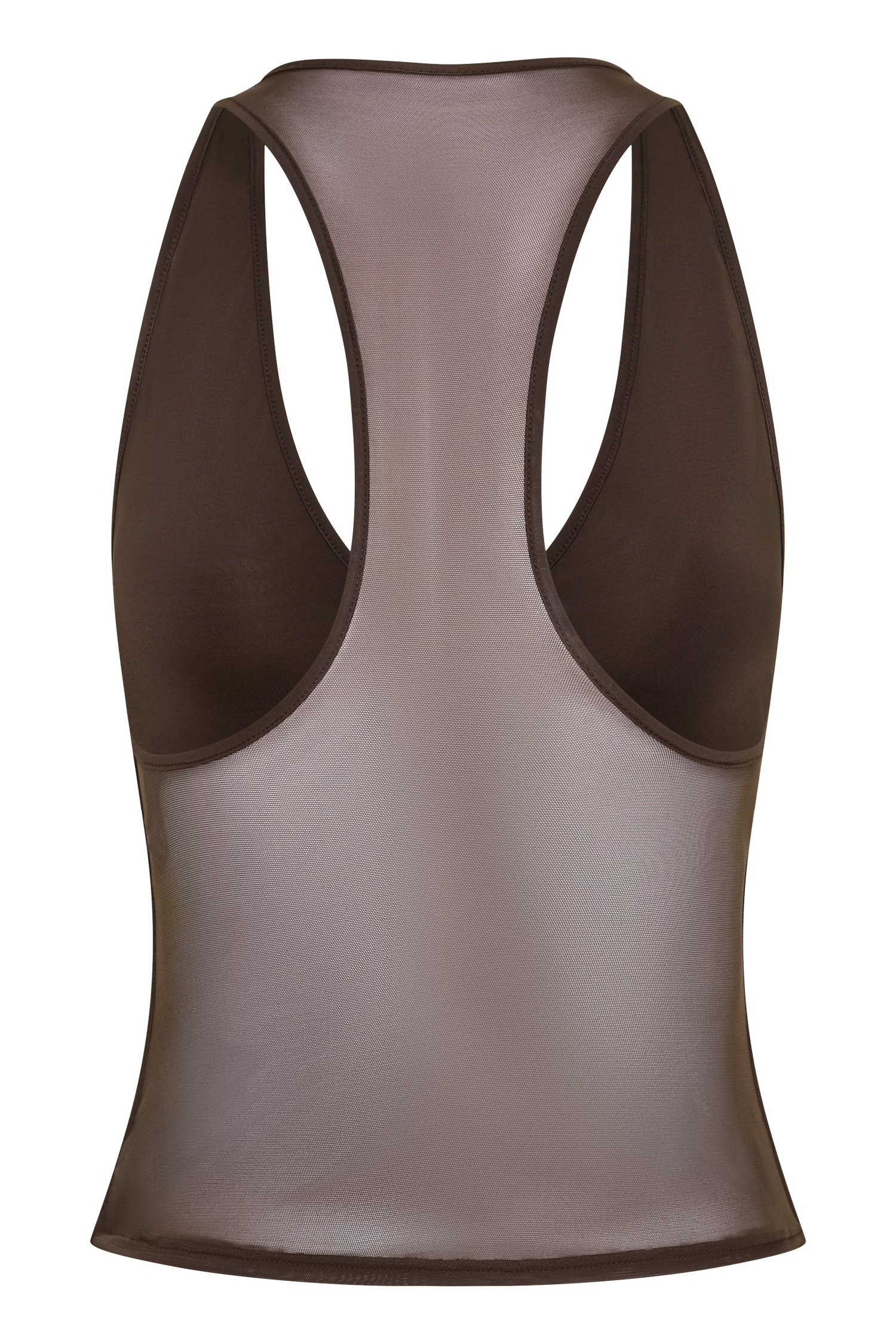 Aspyn Slinky And Mesh Top - Chocolate #8