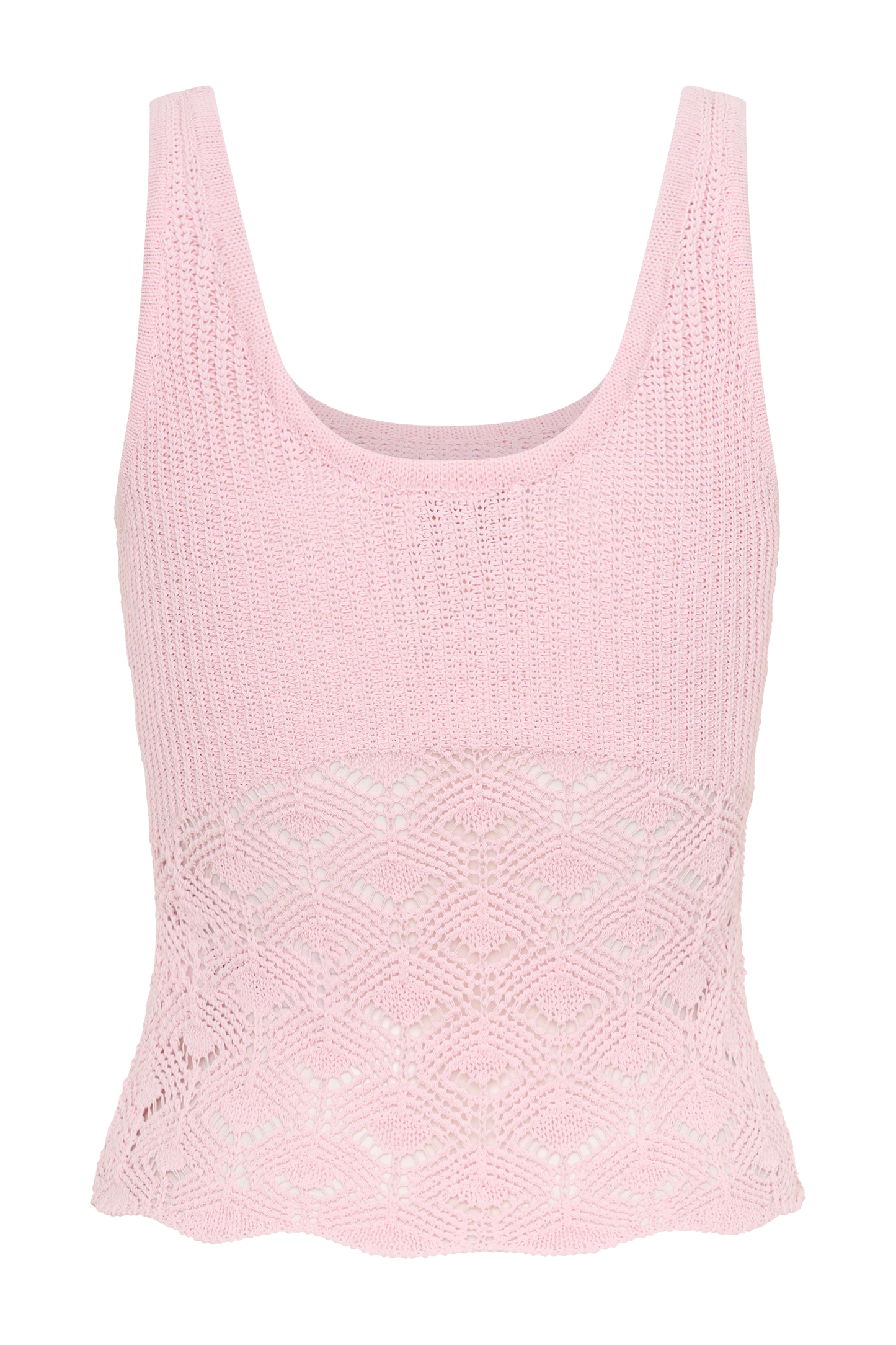 Atlantis Crochet Knit Top - Baby Pink
