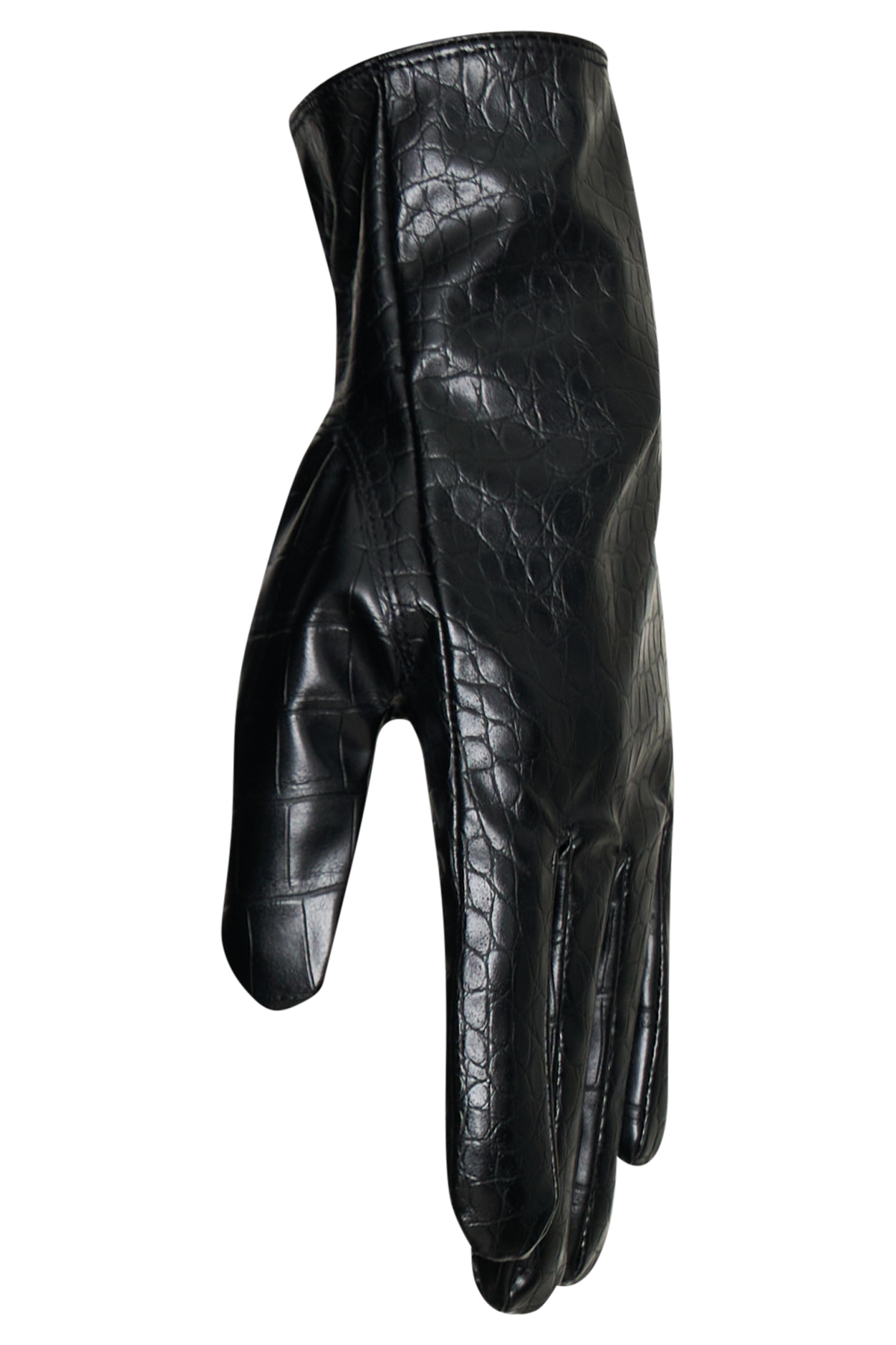 Atlas Faux Leather Crocodile Gloves - Black #9