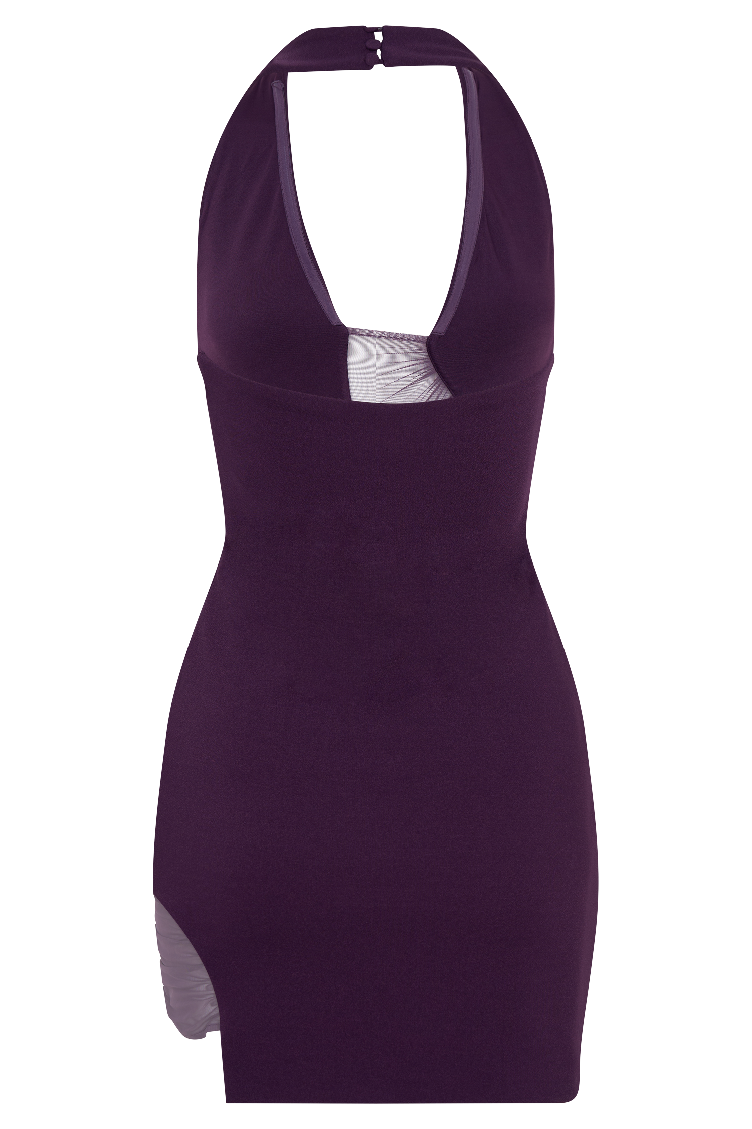 Aubree Crepe And Mesh Mini Dress - Purple #6