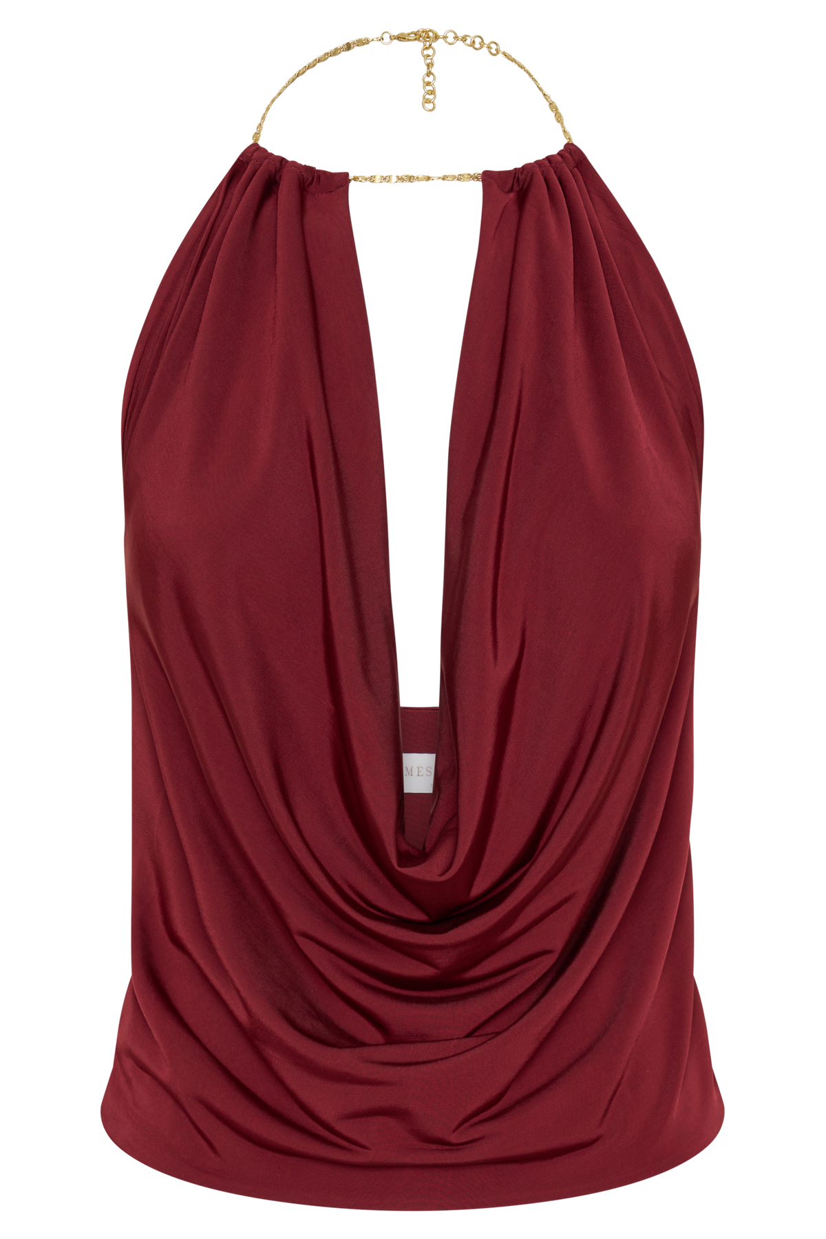 Banks Halter Neck Top With Hardware - Wine #9