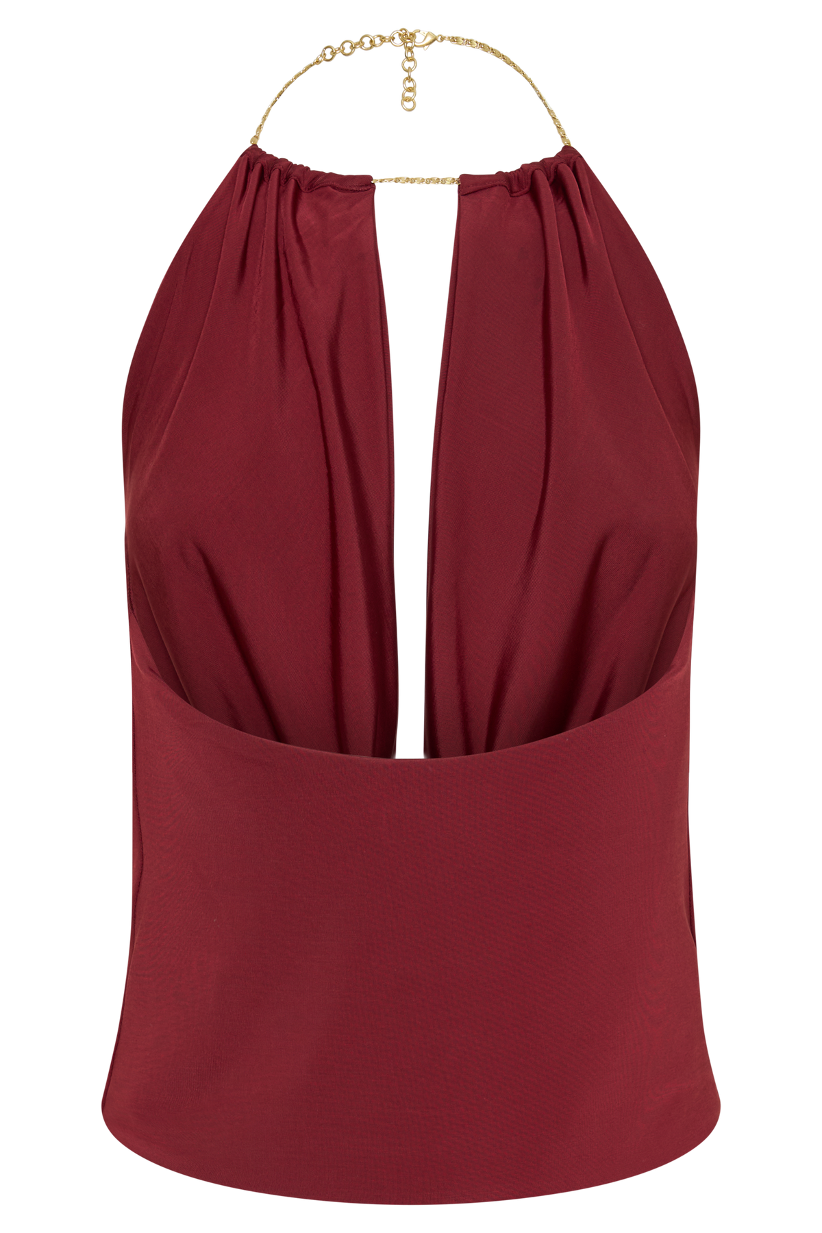 Banks Halter Neck Top With Hardware - Wine #8